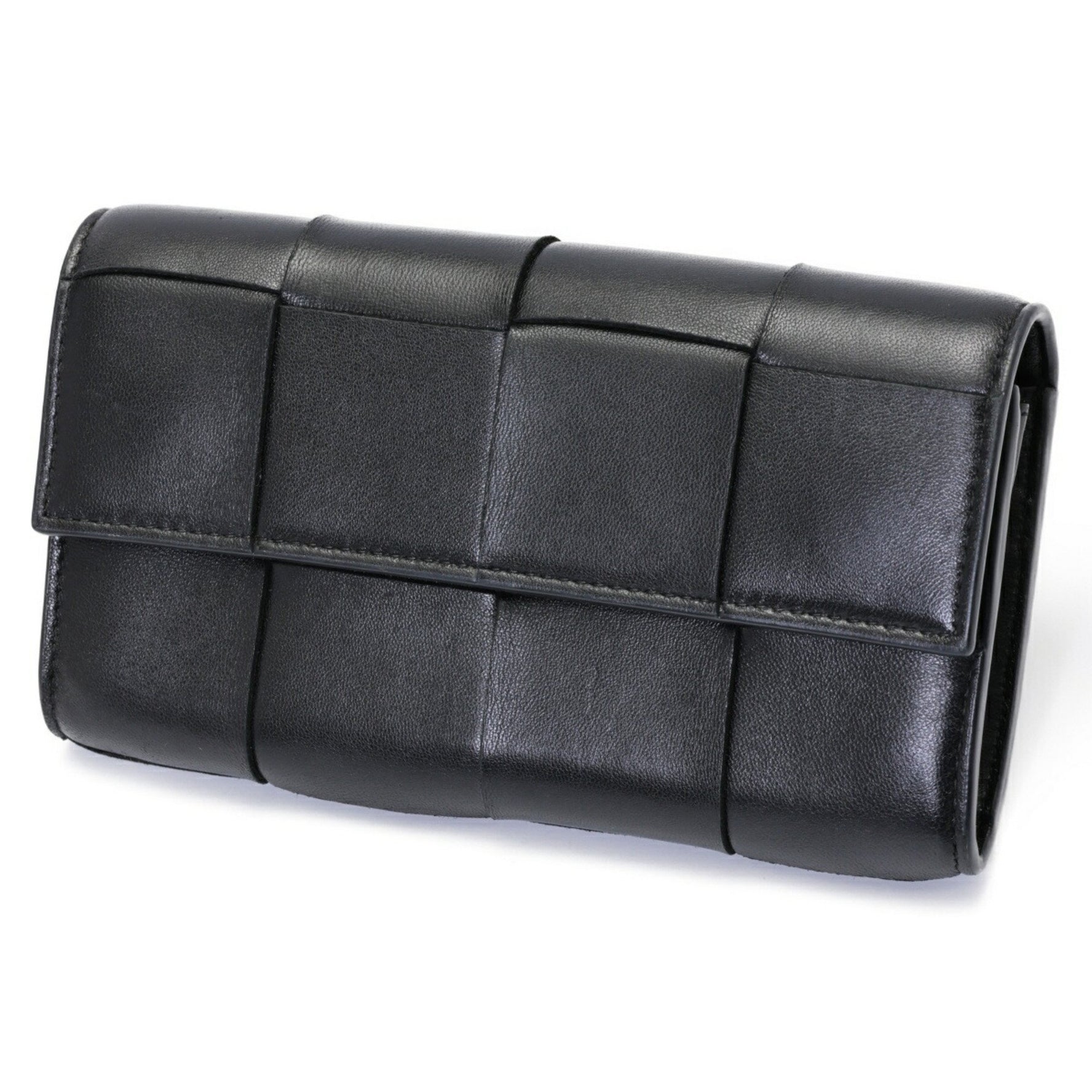 BOTTEGA VENETA Cassette Large Flap Wallet Intrecciato Leather
