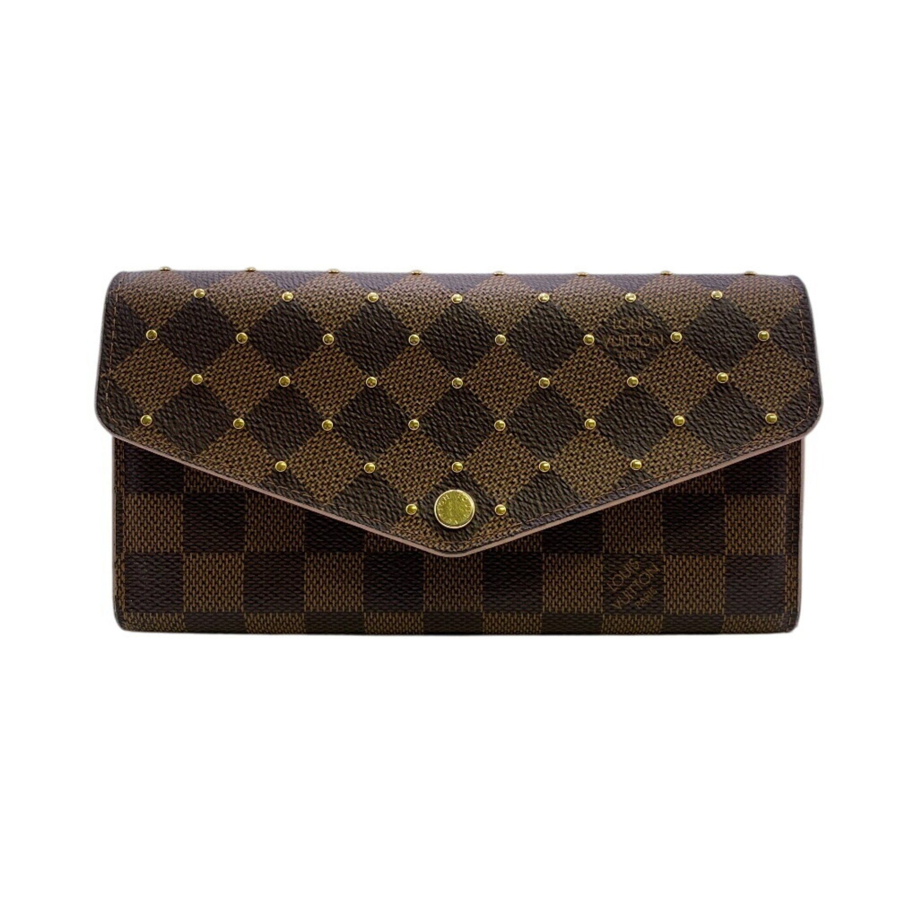 Louis Vuitton Wallet Portefeuille Sarah Studded Damier Ebene Long