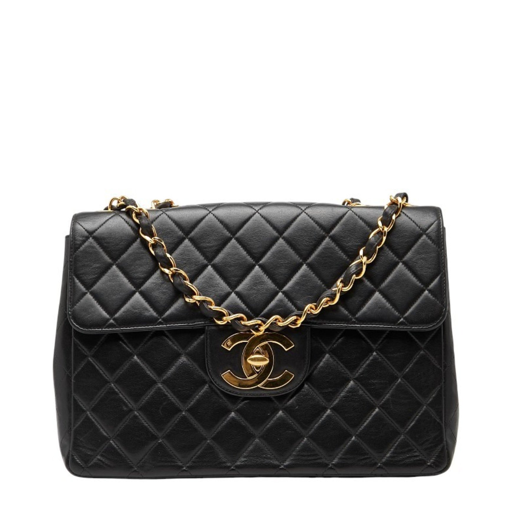 CHANEL Deca Matelasse 30 Coco Mark Chain Shoulder Bag in Leather