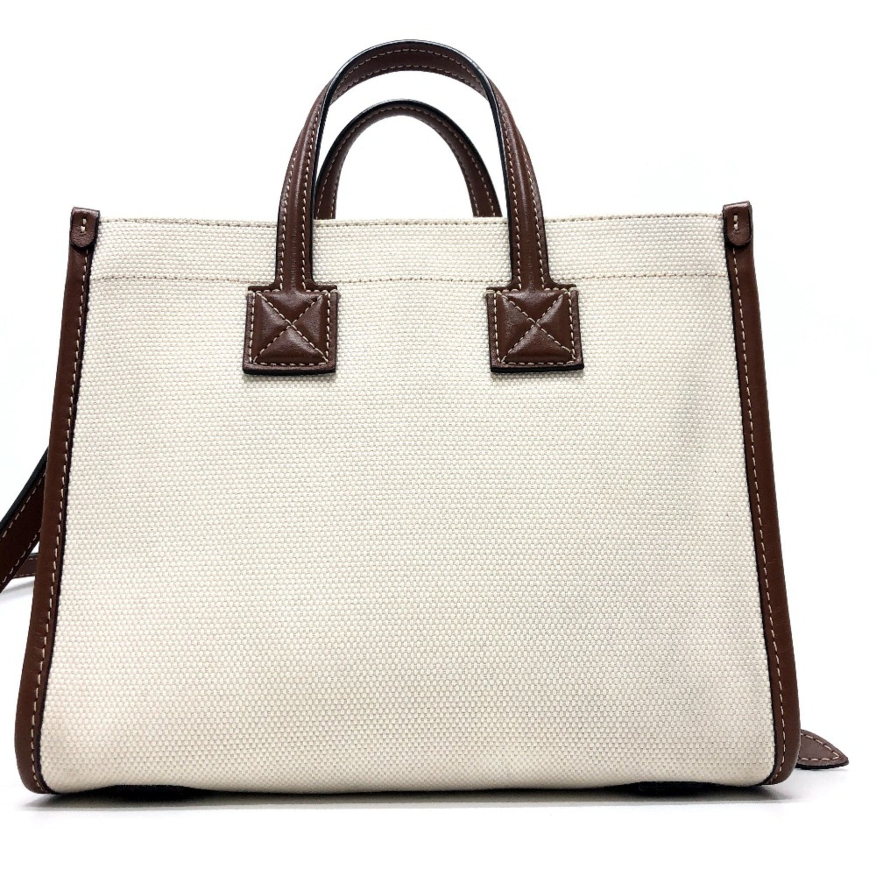 Burberry logo 2WAY bag Hand Bag Beige Brown/GoldHardware