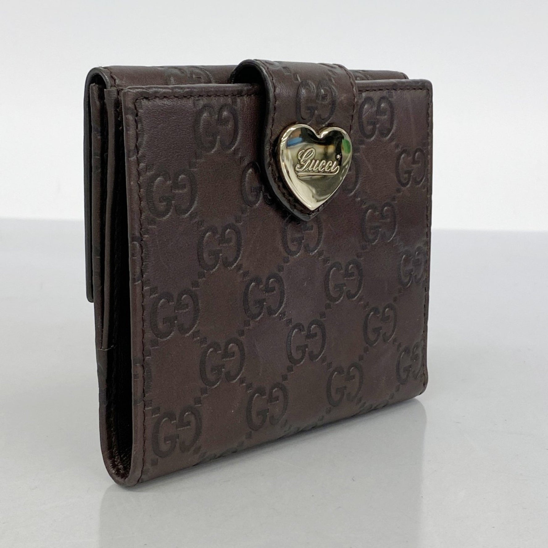 Gucci wallet Guccissima leather brown women's