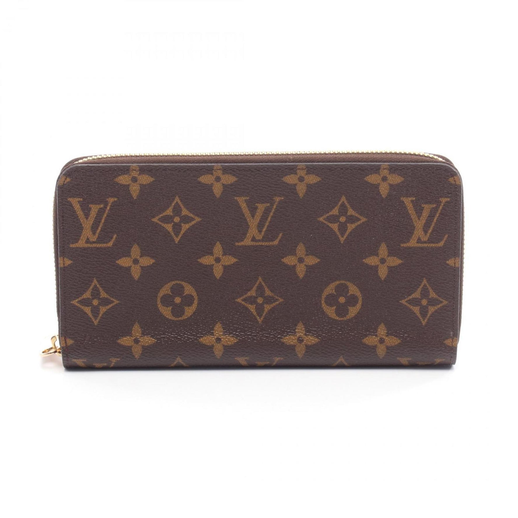 Louis Vuitton Zippy Wallet, Round Long Coated Canvas and Leather, Monogram, Brown Pink