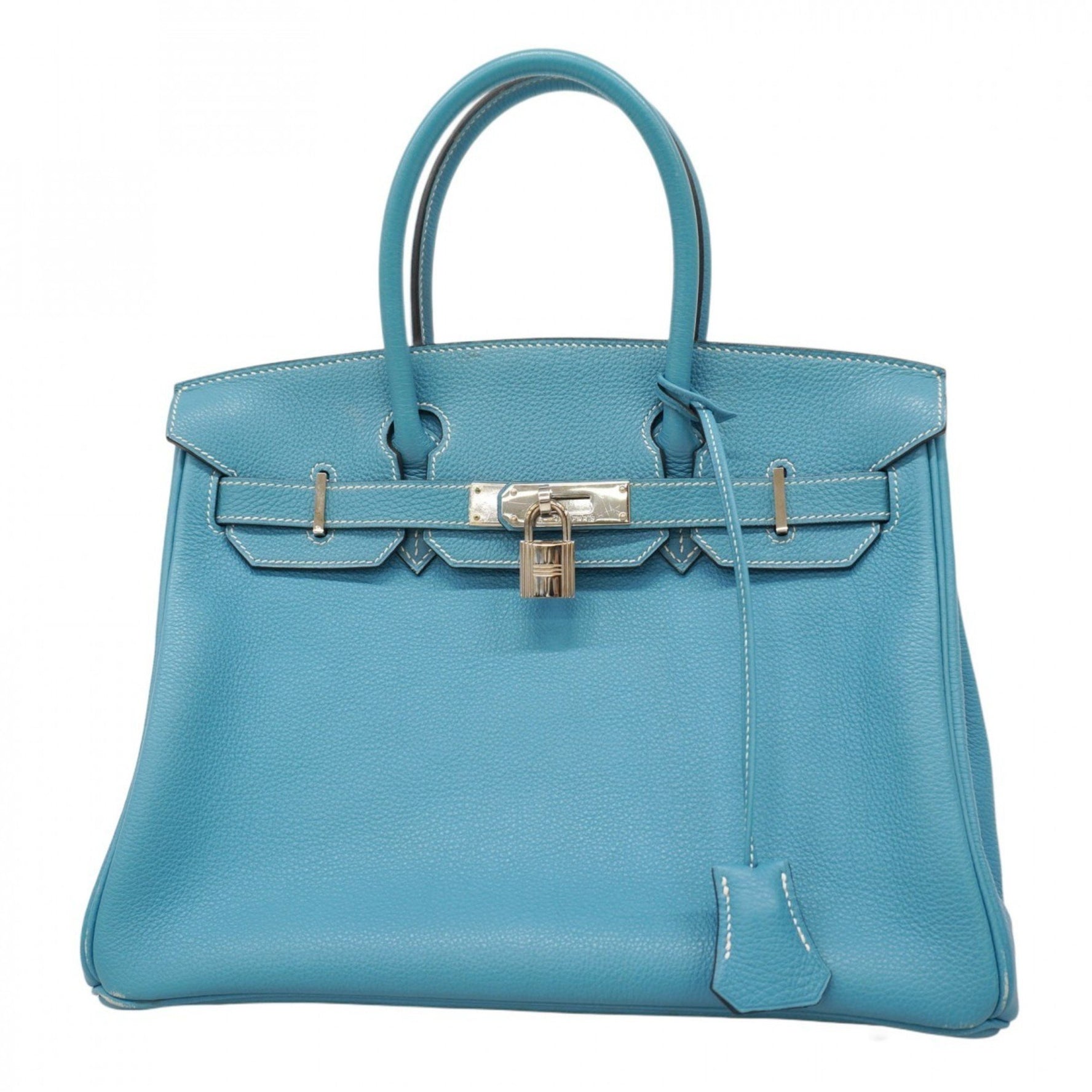 Hermes Hermès Birkin 30 Togo Blue Jean Handbag (E Stamp) for Women