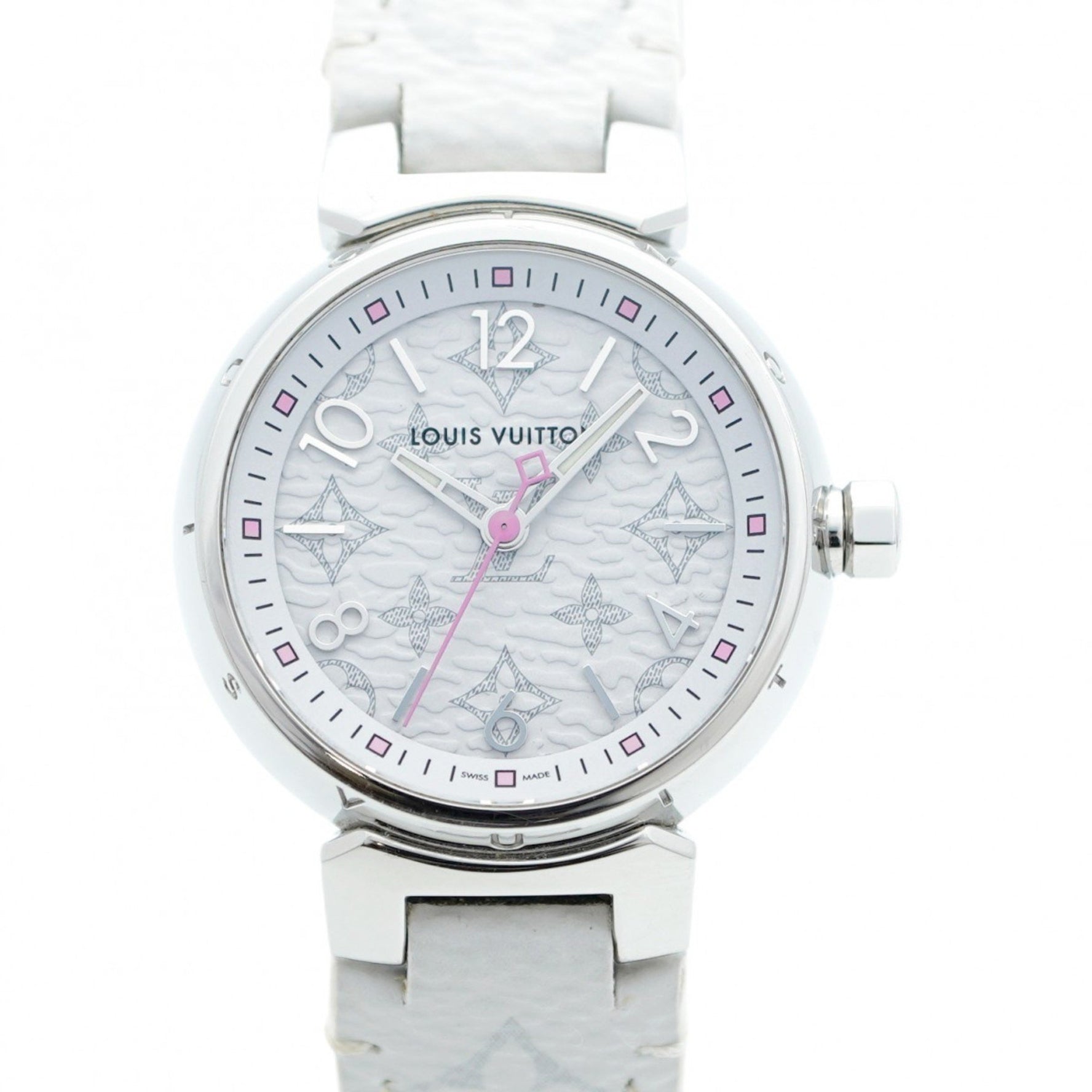 Louis Vuitton Tambour QA115 White Dial Women's Watch