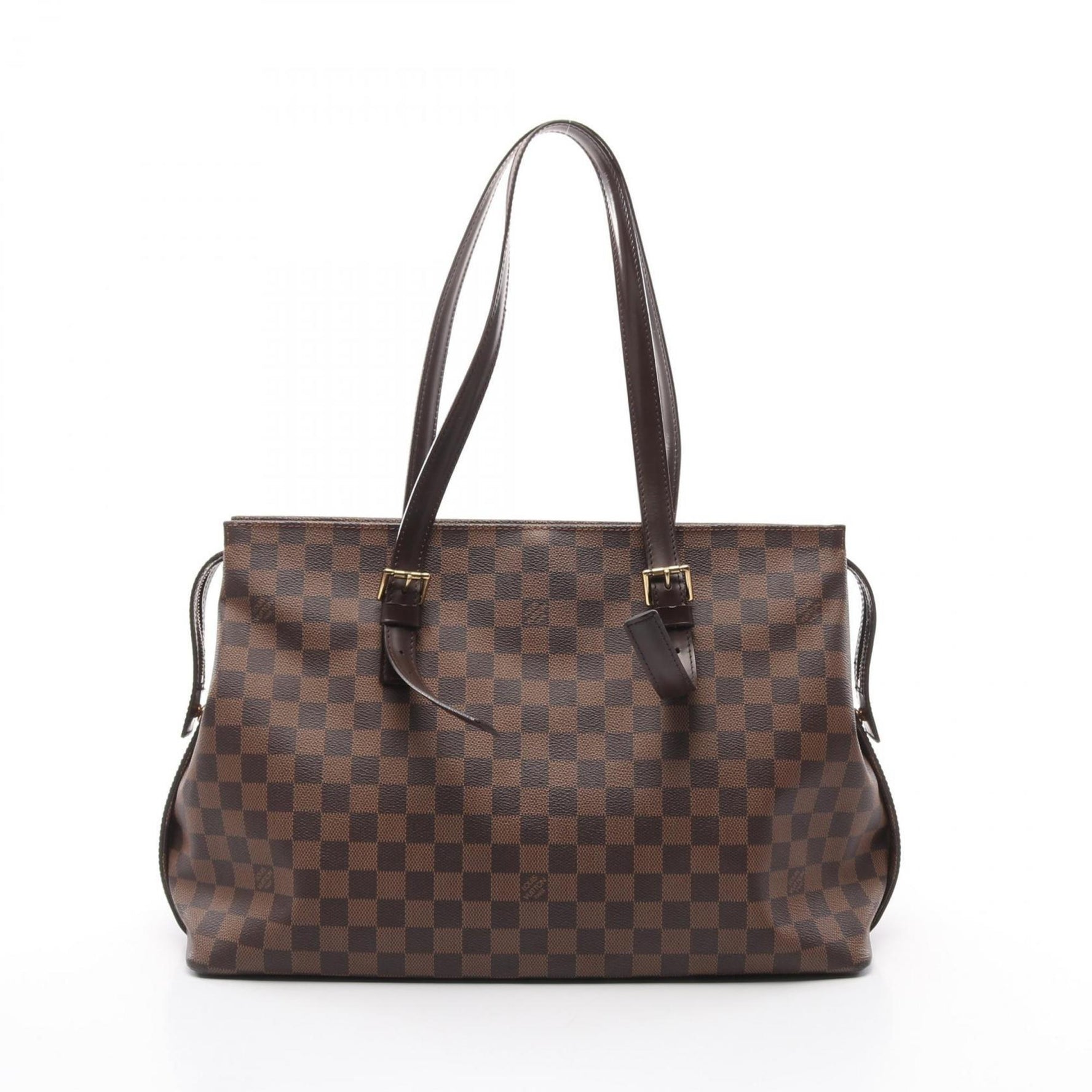 Louis Vuitton Chelsea Tote Bag Coated Canvas Leather Damier Brown