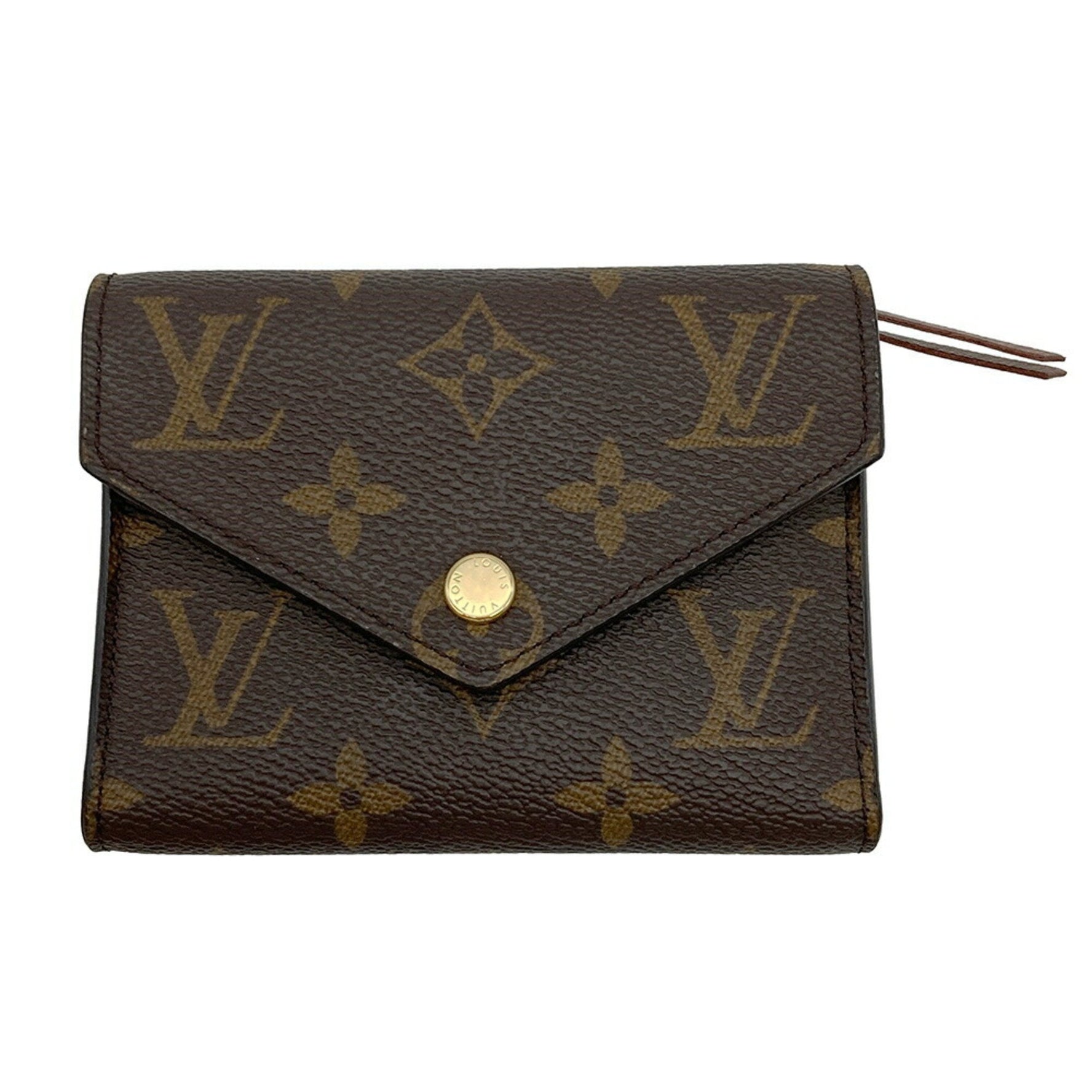 Louis Vuitton LOUIS VUITTON Portefeuille Victorine Trifold Wallet Monogram Canvas Brown RFID Unisex