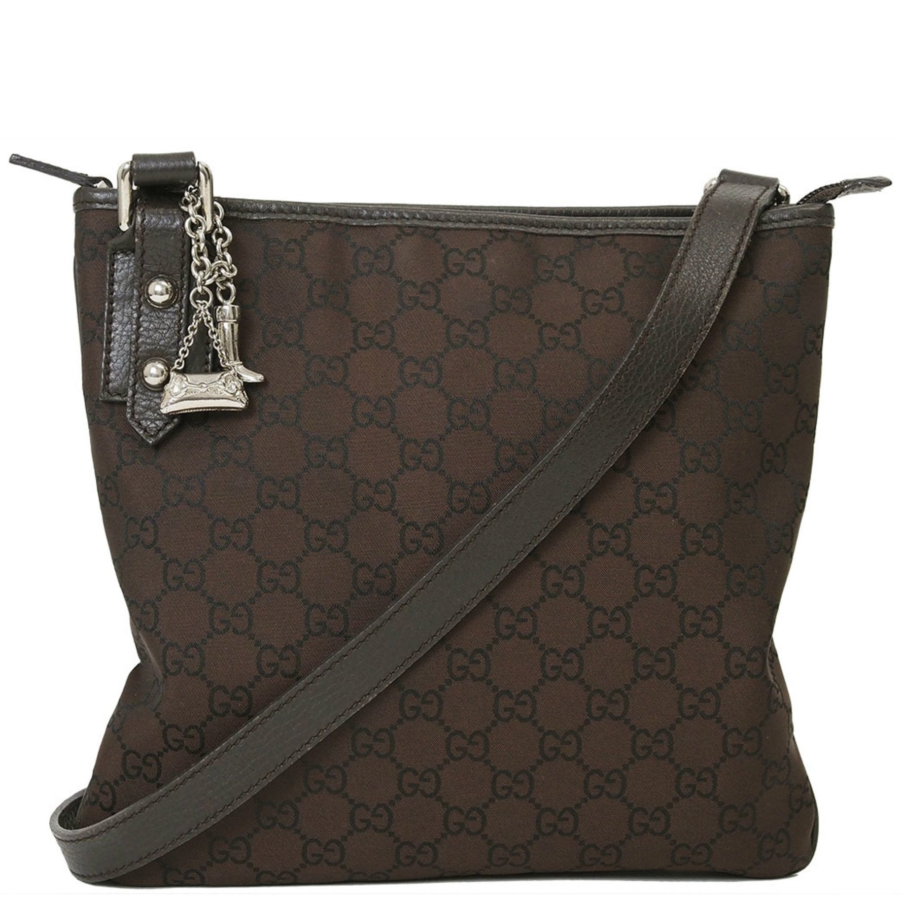 Gucci nylon shoulder bag brown women's GUCCI