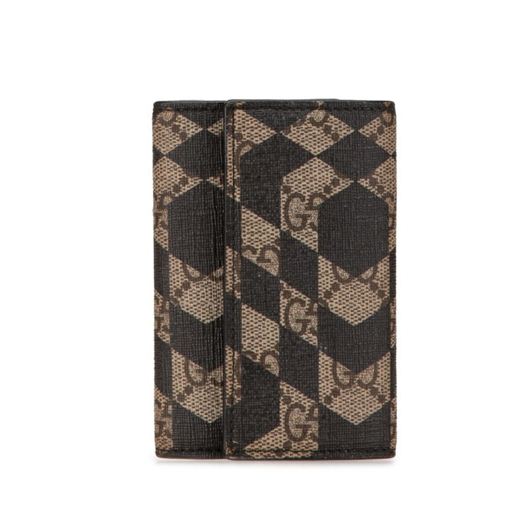 Gucci GG Kaleido Supreme 6-ring key case Black Beige PVC Leather Women's GUCCI