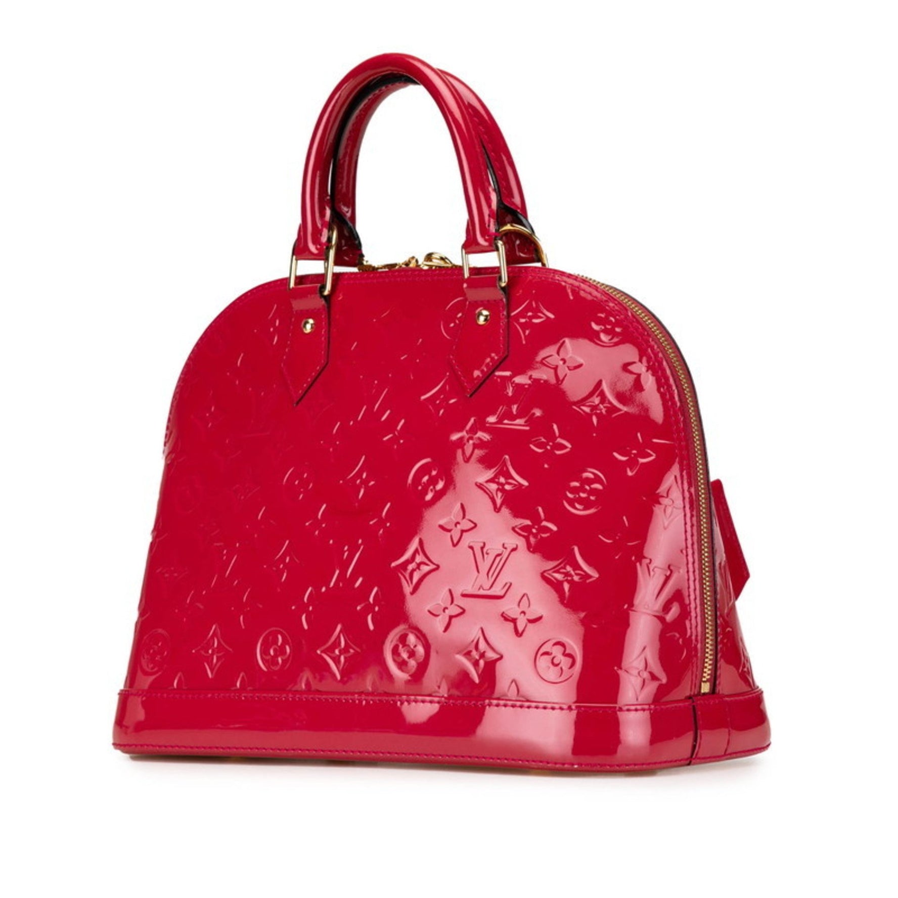 Louis Vuitton Monogram Vernis Alma PM Handbag Rouge Grenadine Red Patent Leather LOUIS VUITTON