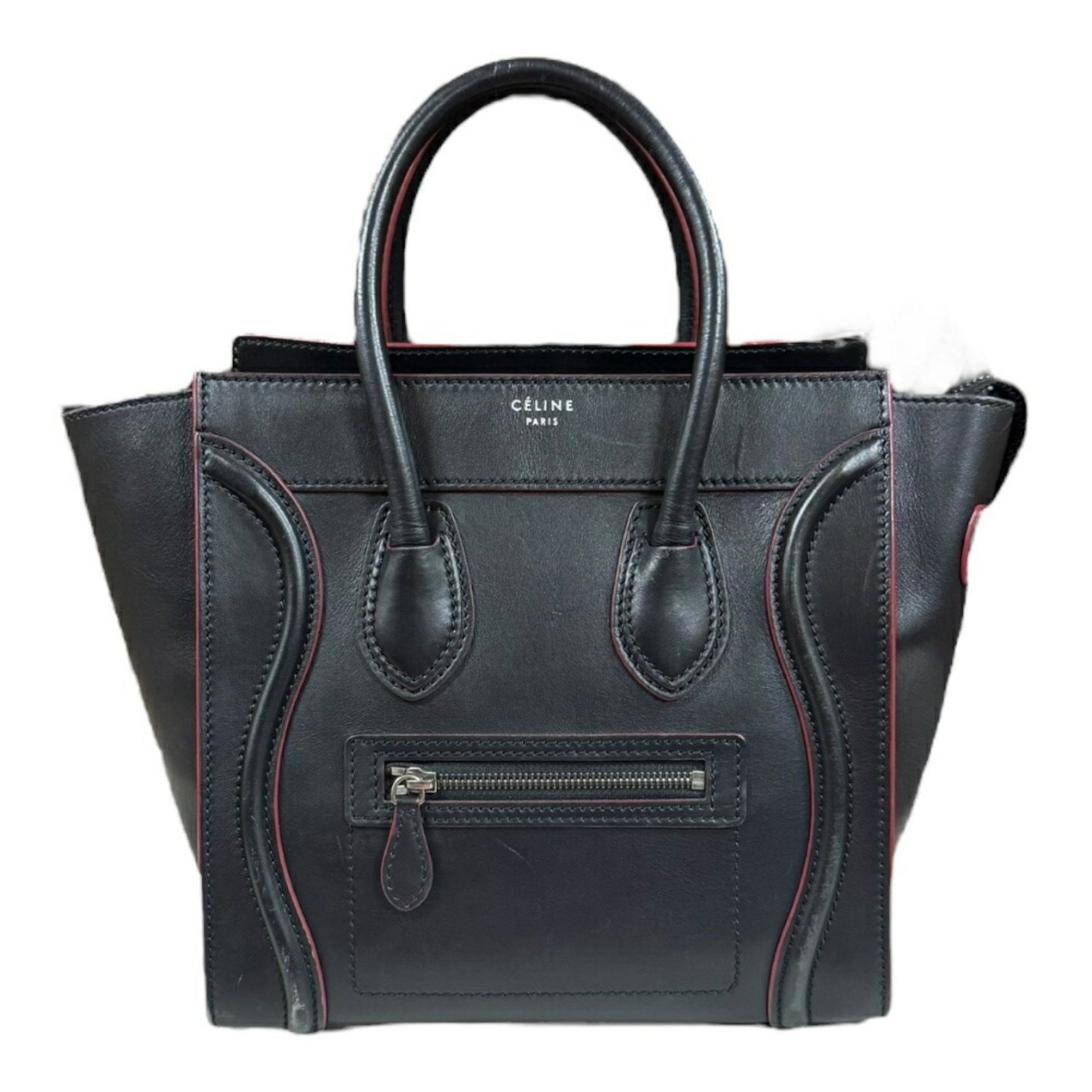 CELINE LUGGAGE MICRO HANDBAG LEATHER BLACK