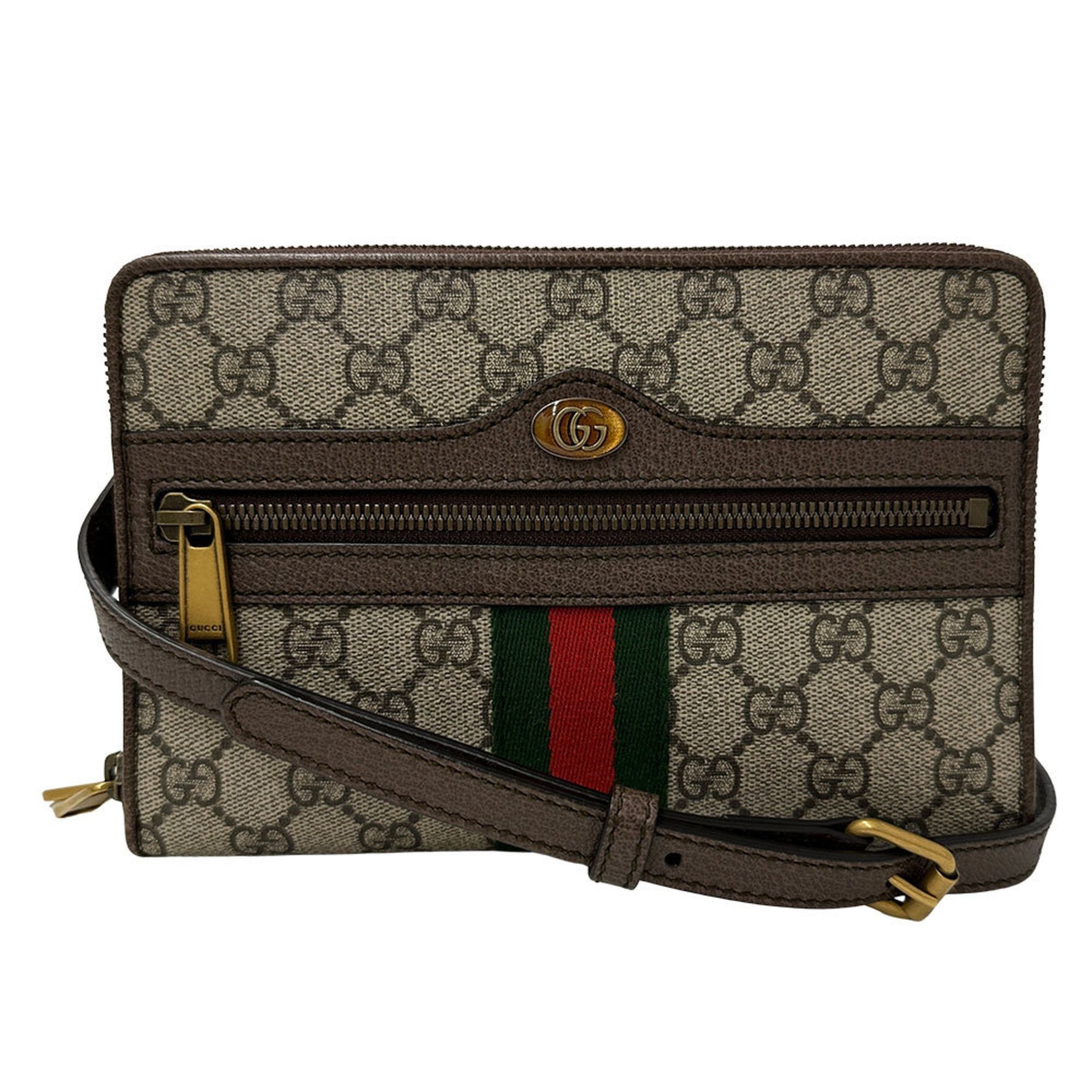 Gucci GG Supreme Shelly handbag/shoulder bag made of canvas in beige gray