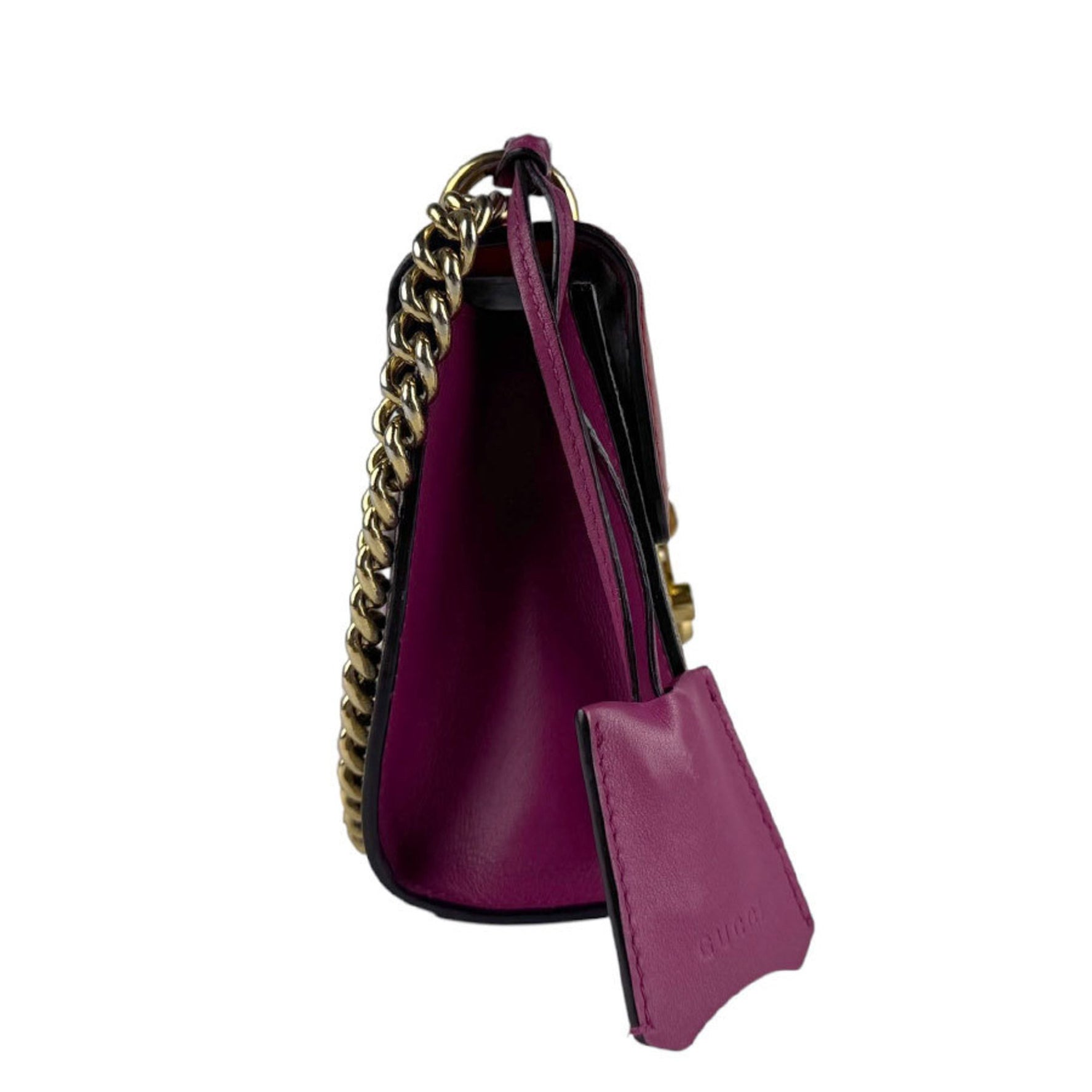 Gucci GG Supreme Canvas and Leather Shoulder Bag in Red Brown