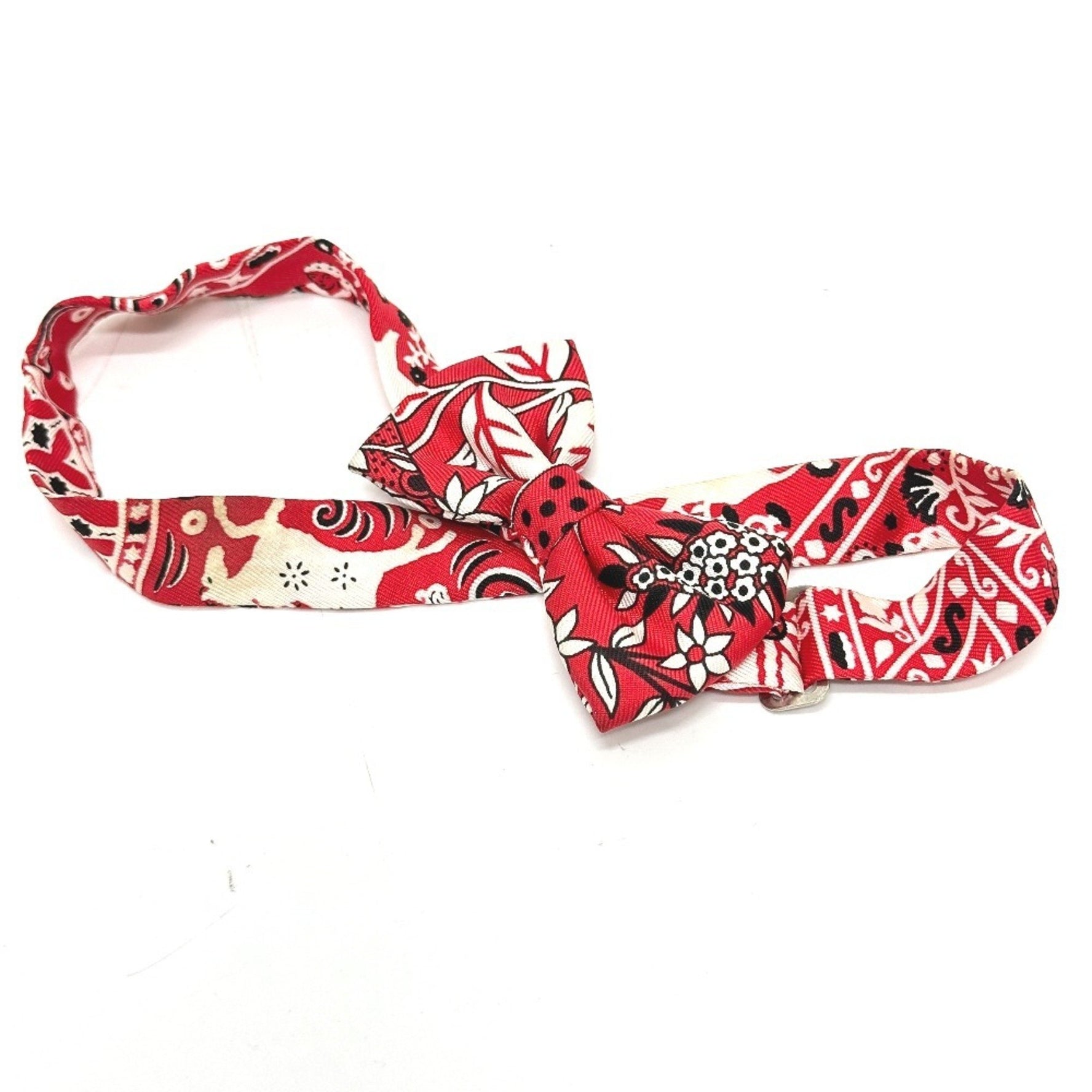 HERMES Nouveau Papillon Bow Tie Apparel Necktie Silk Red