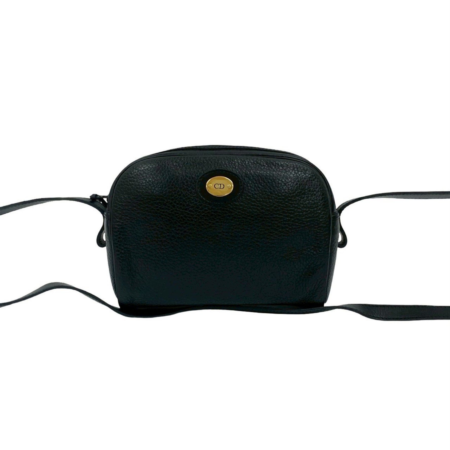 Christian Dior CD logo metal hardware genuine leather mini shoulder bag/pouch/sacoche