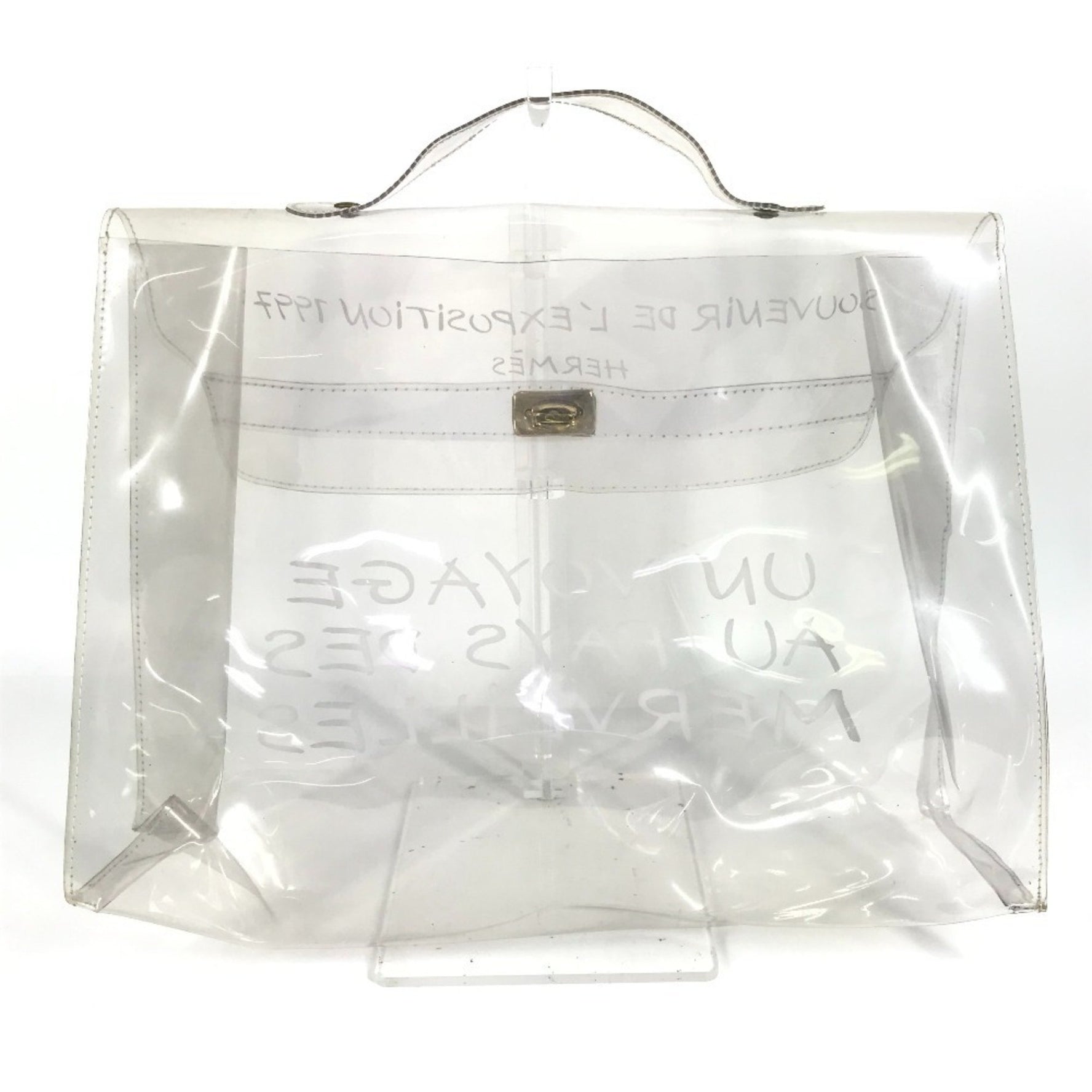 HERMES Vinyl Kelly Tote Bag, Handbag, Vinyl