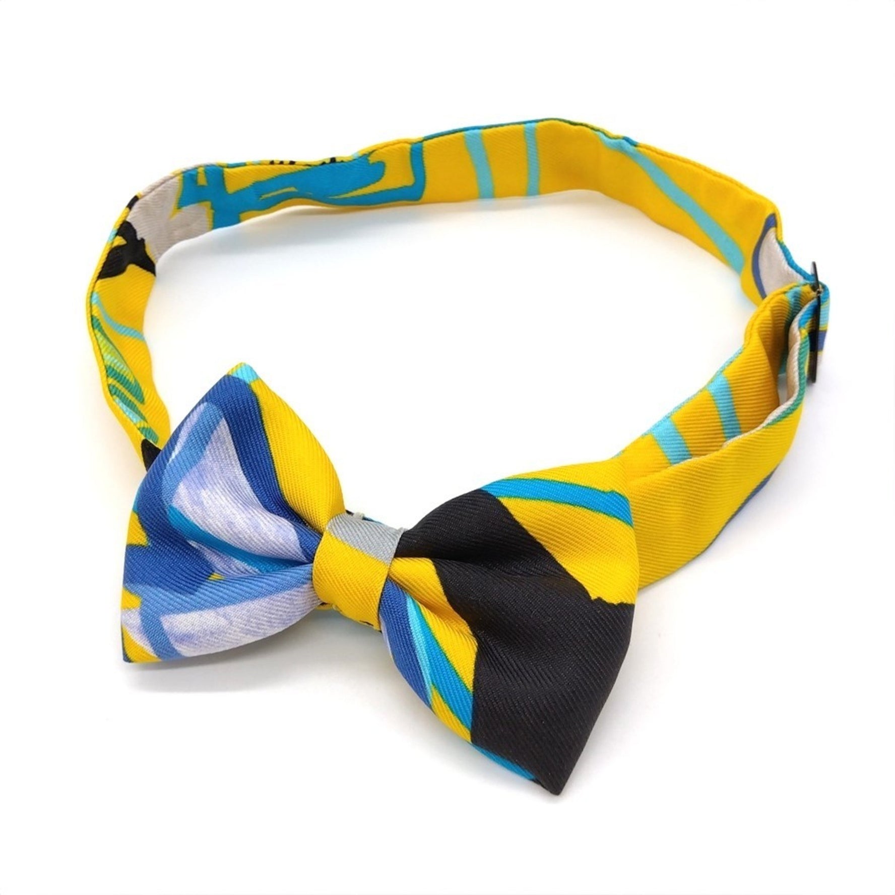 Hermes Nouveau Papillon Necktie Silk Yellow Bow Tie Ribbon
