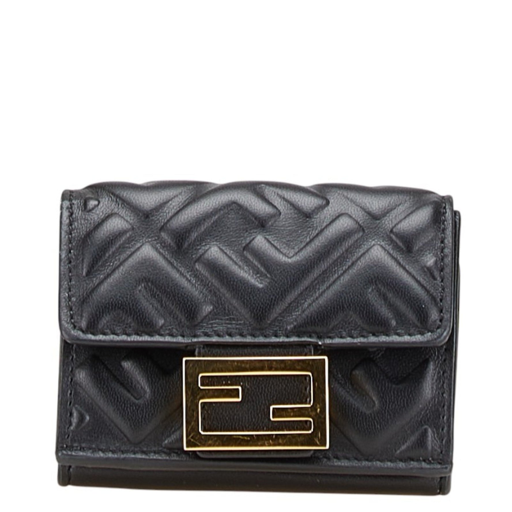 Fendi Baguette Micro Trifold Wallet in Leather