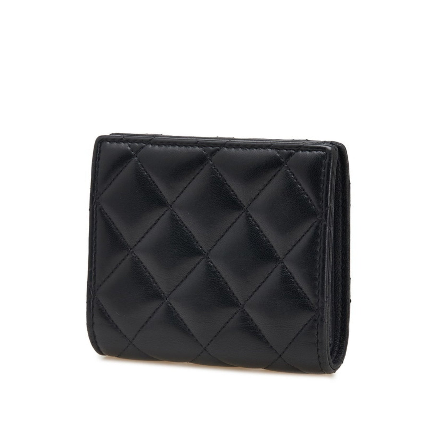 CHANEL Matelasse Coco Mark Classic Small Bifold Wallet Lambskin