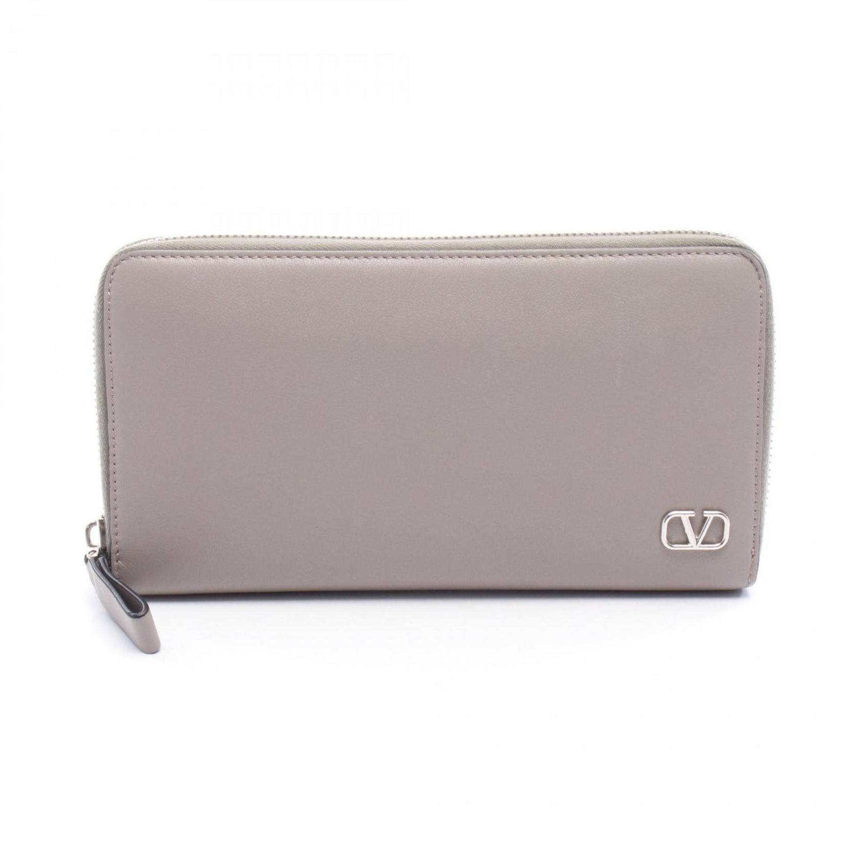 Valentino Garavani V Logo Signature Round Long Wallet, Leather