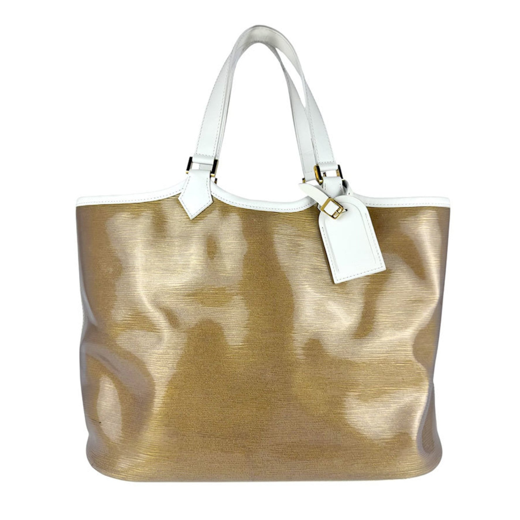 Louis Vuitton Epi Plage Lagoon Bay Leather Handbag in Gold and White, Men's