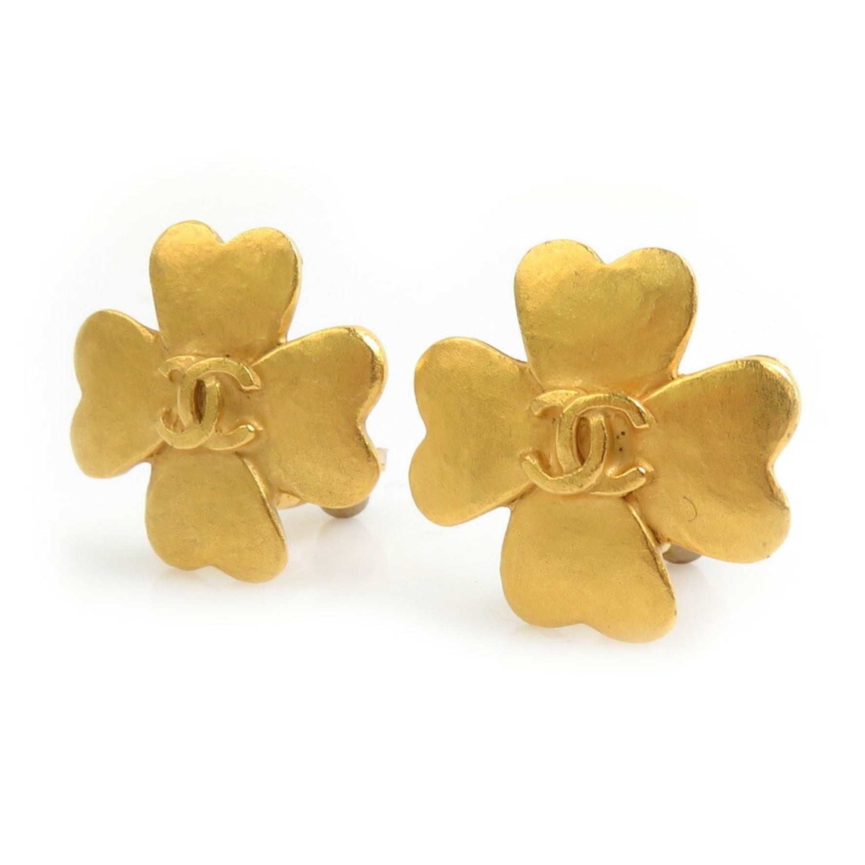 CHANEL Coco Mark Metal Gold Earrings for Women