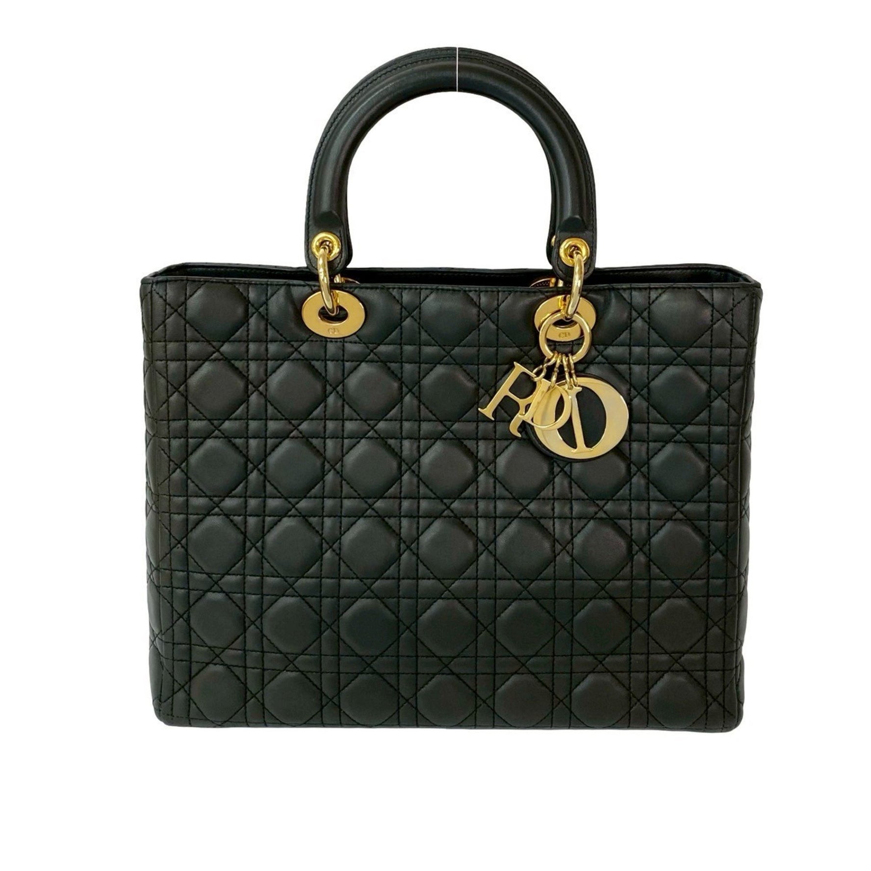 Christian Dior Lady Cannage Leather Handbag/Mini Tote Bag