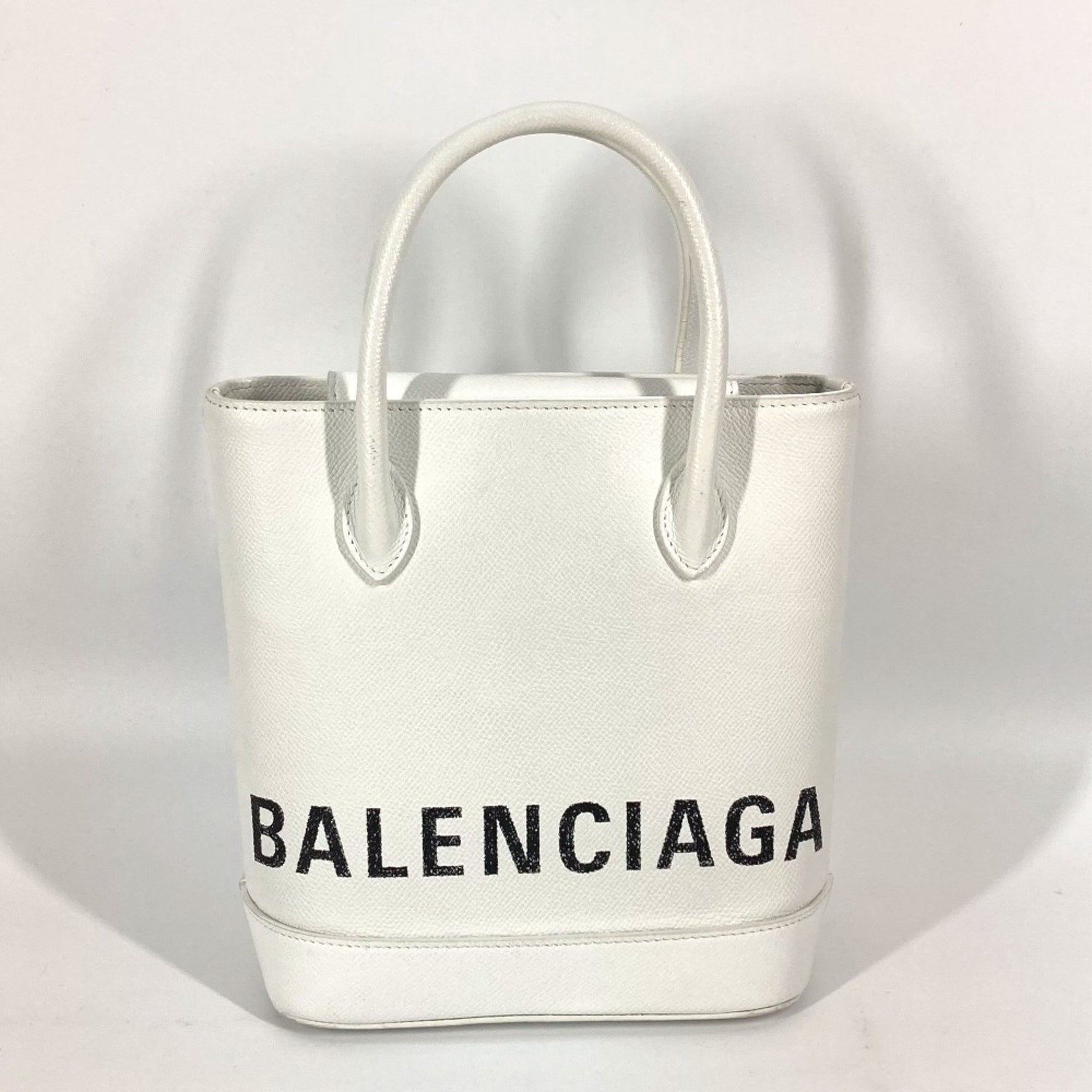 Balenciaga logo 2WAY Hand Bag Tote Bag Crossbody Shoulder Bag White Black