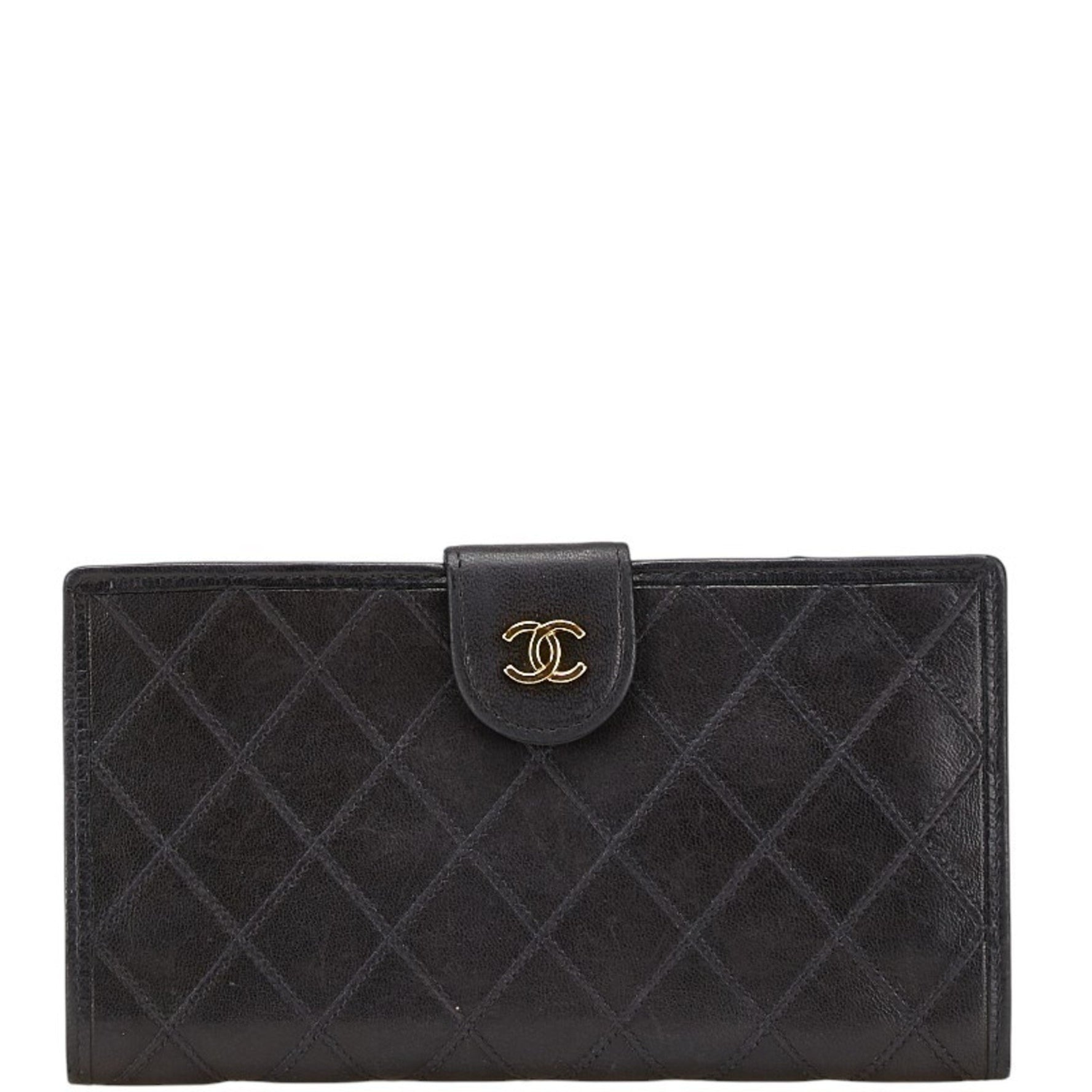 CHANEL Bicolor Coco Mark Clasp Long Wallet in Lambskin