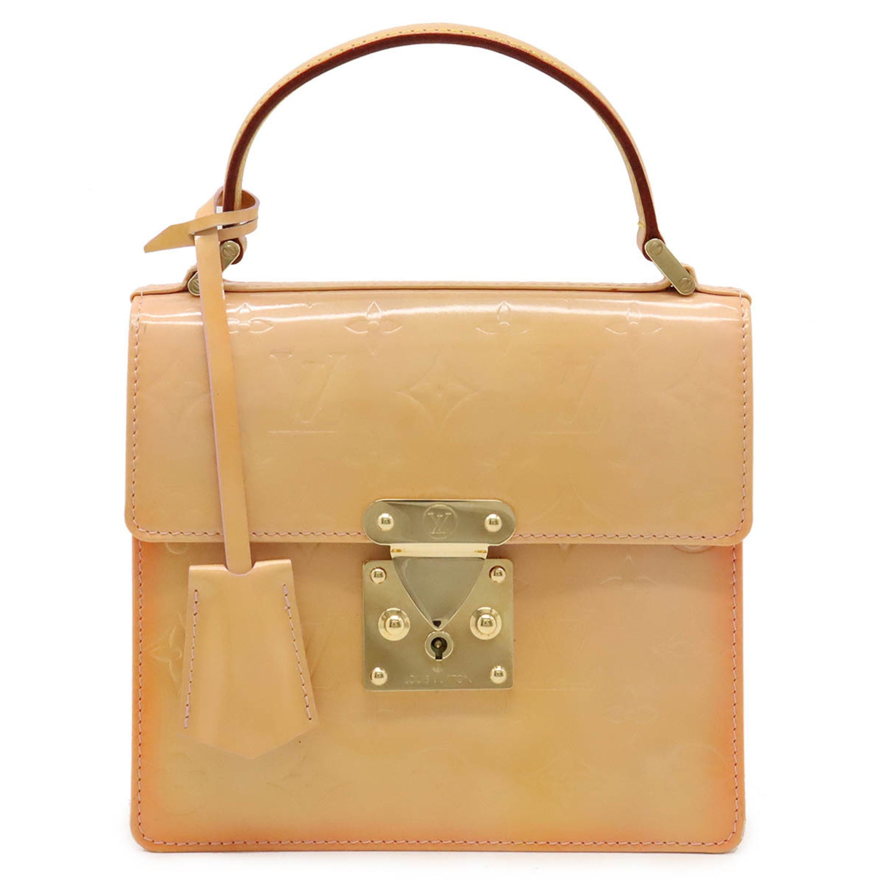 Louis Vuitton Monogram Vernis Spring Street Handbag Leather Marshmallow Pink