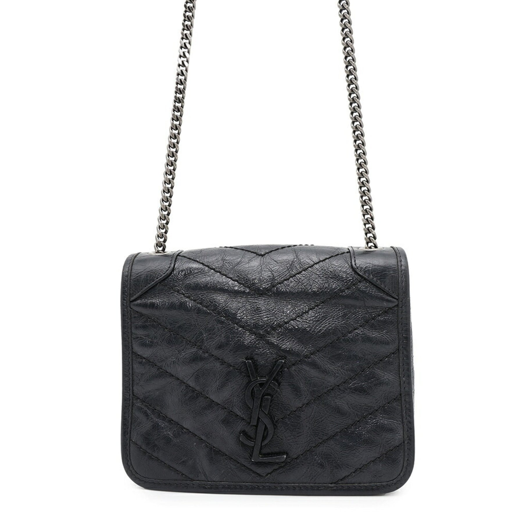 Saint Laurent Chain Shoulder Bag Niki Leather SAINT LAURENT PARIS Black
