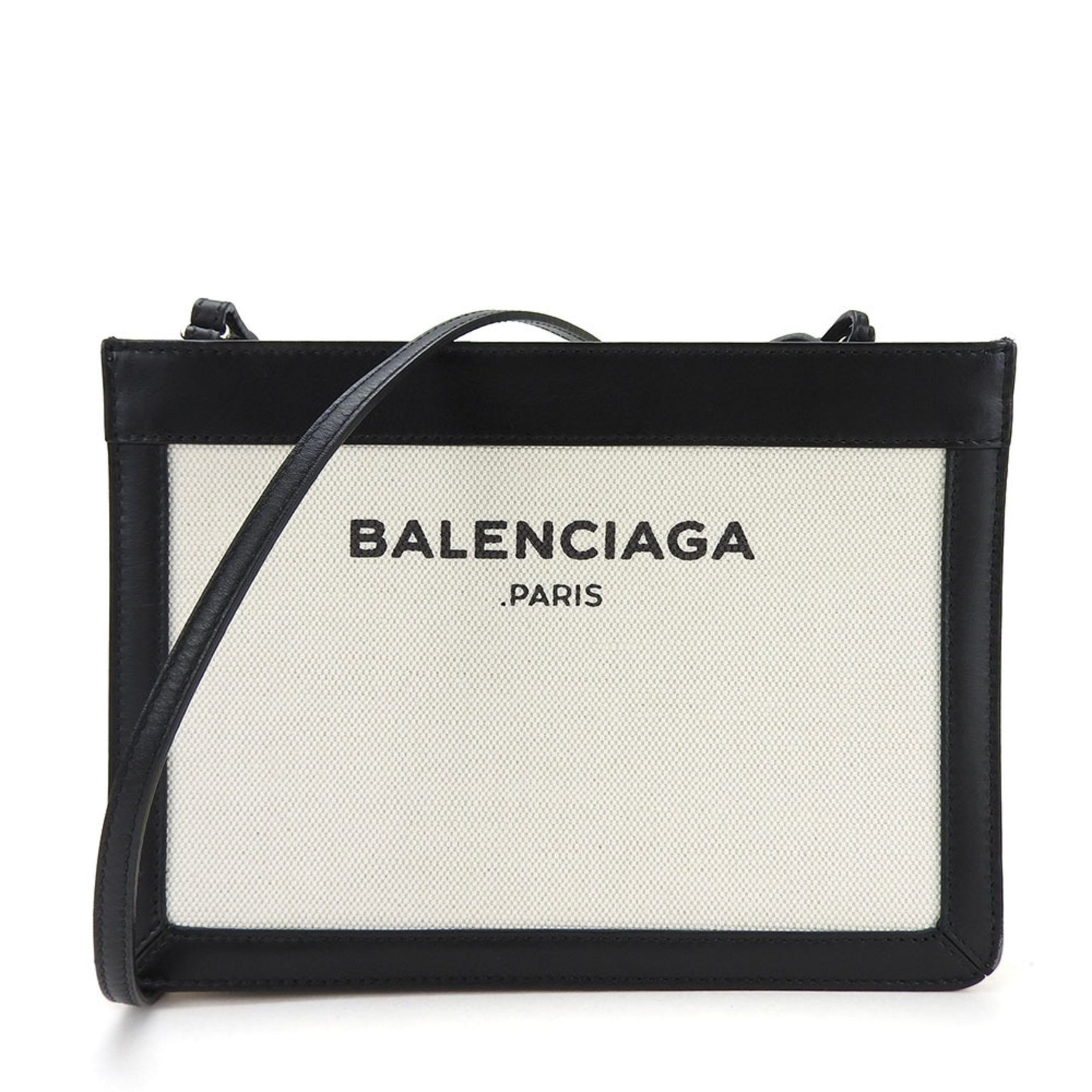 Balenciaga shoulder bag navy pochette canvas leather ivory black ladies BALENCIAGA casual