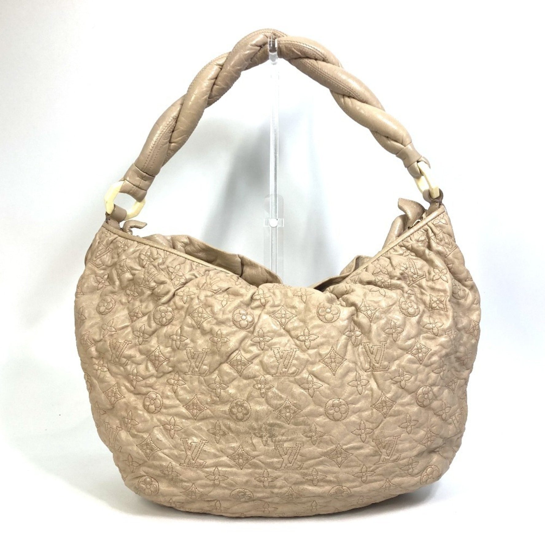 LOUIS VUITTON M95423 Monogram Olympe Nimbus GM Shoulder Bag in Ecru Beige Leather