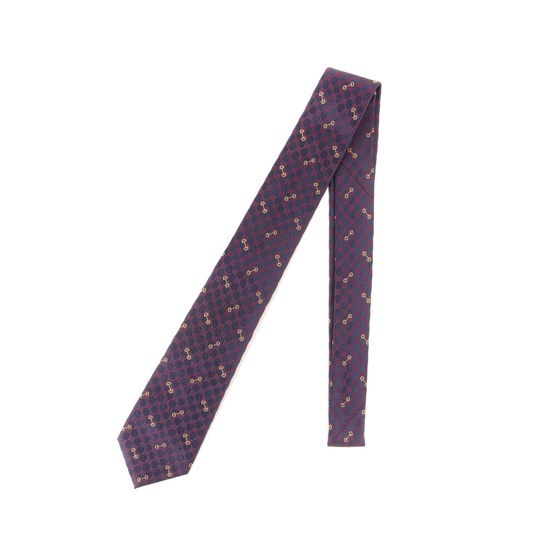 GUCCI 2025 Spring/Summer Collection GG Silk Jacquard Tie Blue/Red, Size: 148 x