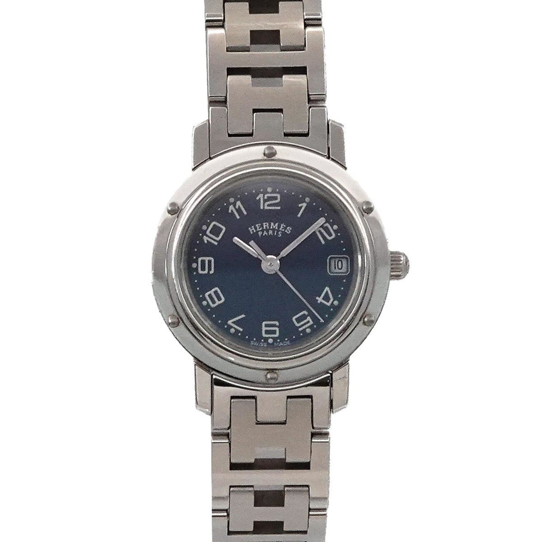 Hermès Clipper CL4 210 Women's Watch with Date, Blue Quartz Movement