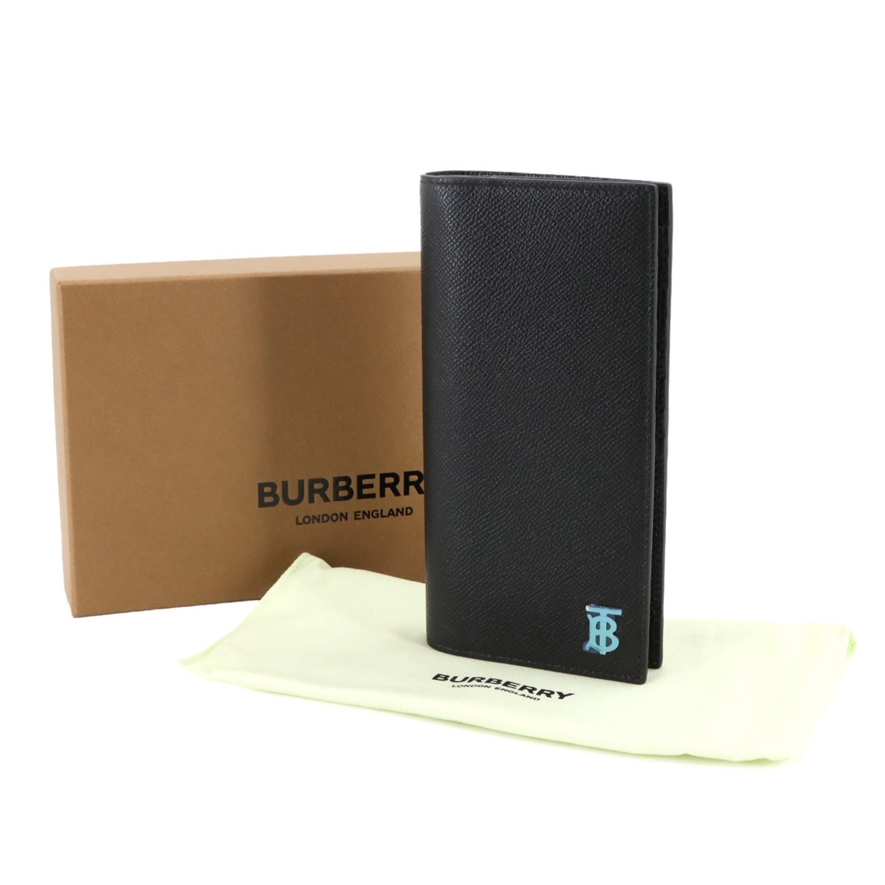 Burberry TB Bifold Long Wallet in Leather with Silver Hardware
