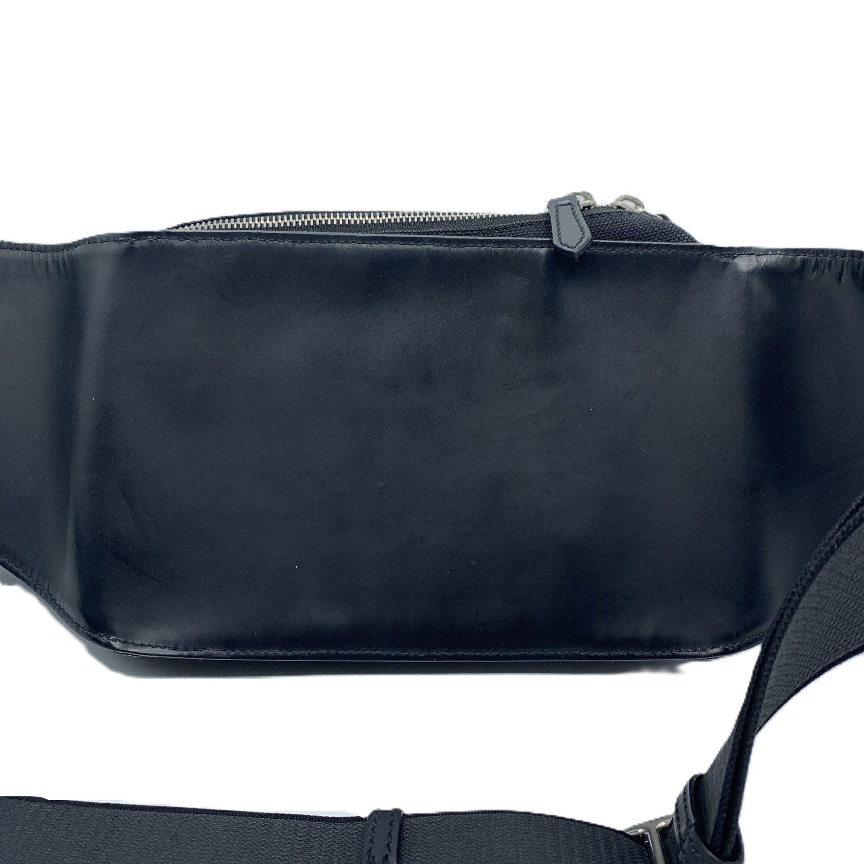Balenciaga Body Bag Shoulder Waist Pouch Men's Canvas Leather Black BALENCIAGA