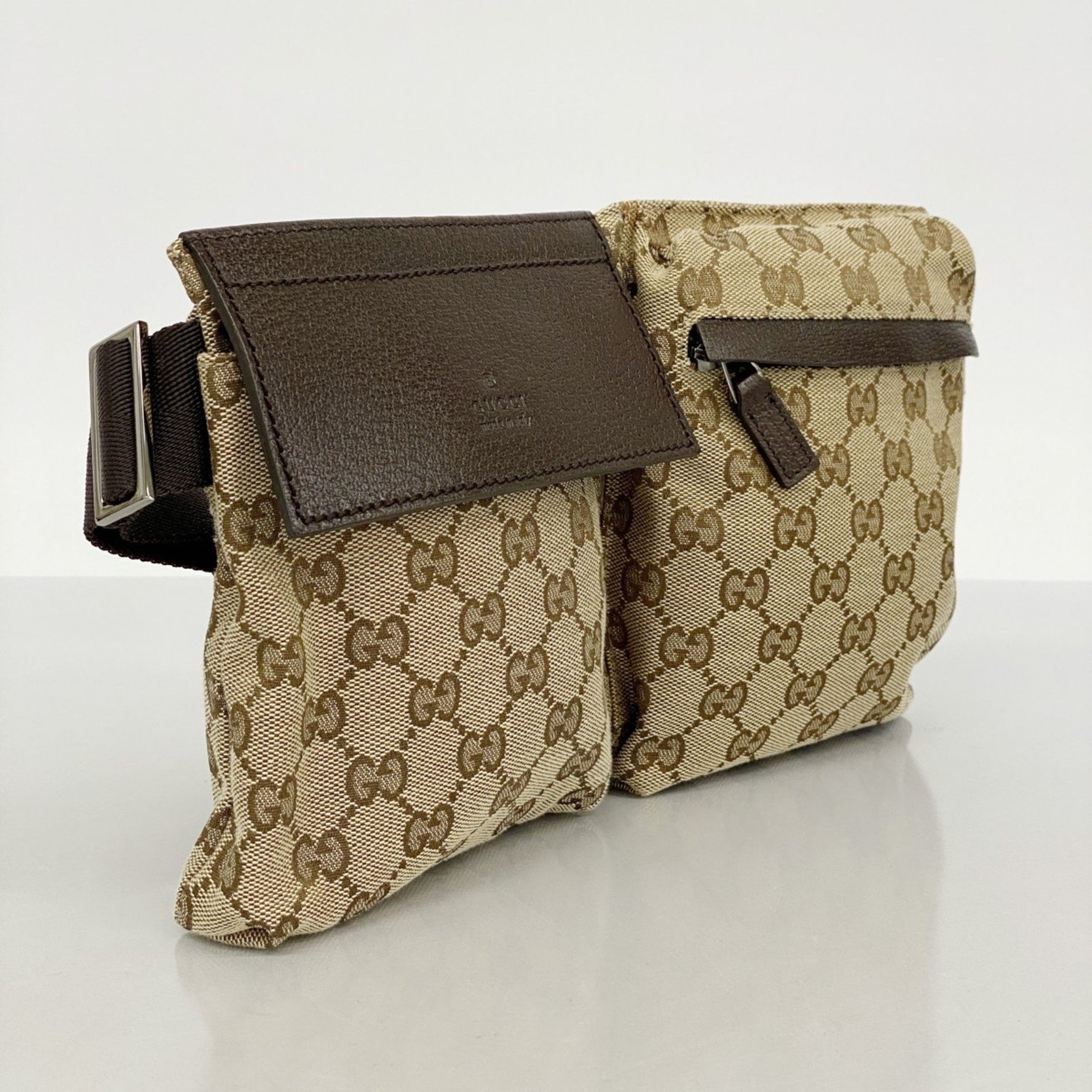 Gucci Waist Bag GG Canvas Beige Brown Men's