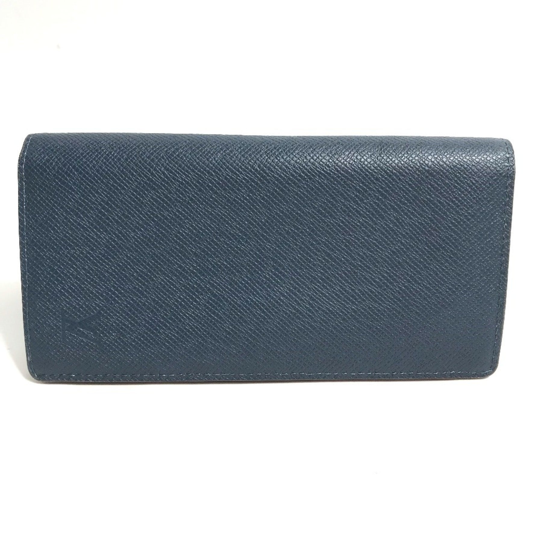 LOUIS VUITTON M30662 Taiga Portefeuille Brazza Bifold Long Wallet in Leather, Men's, Ocean Blue