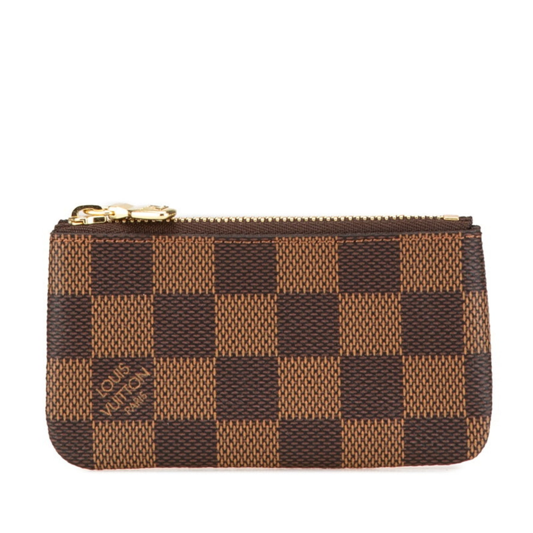 Louis Vuitton Damier Pochette Cle Coin Case Purse PVC Leather