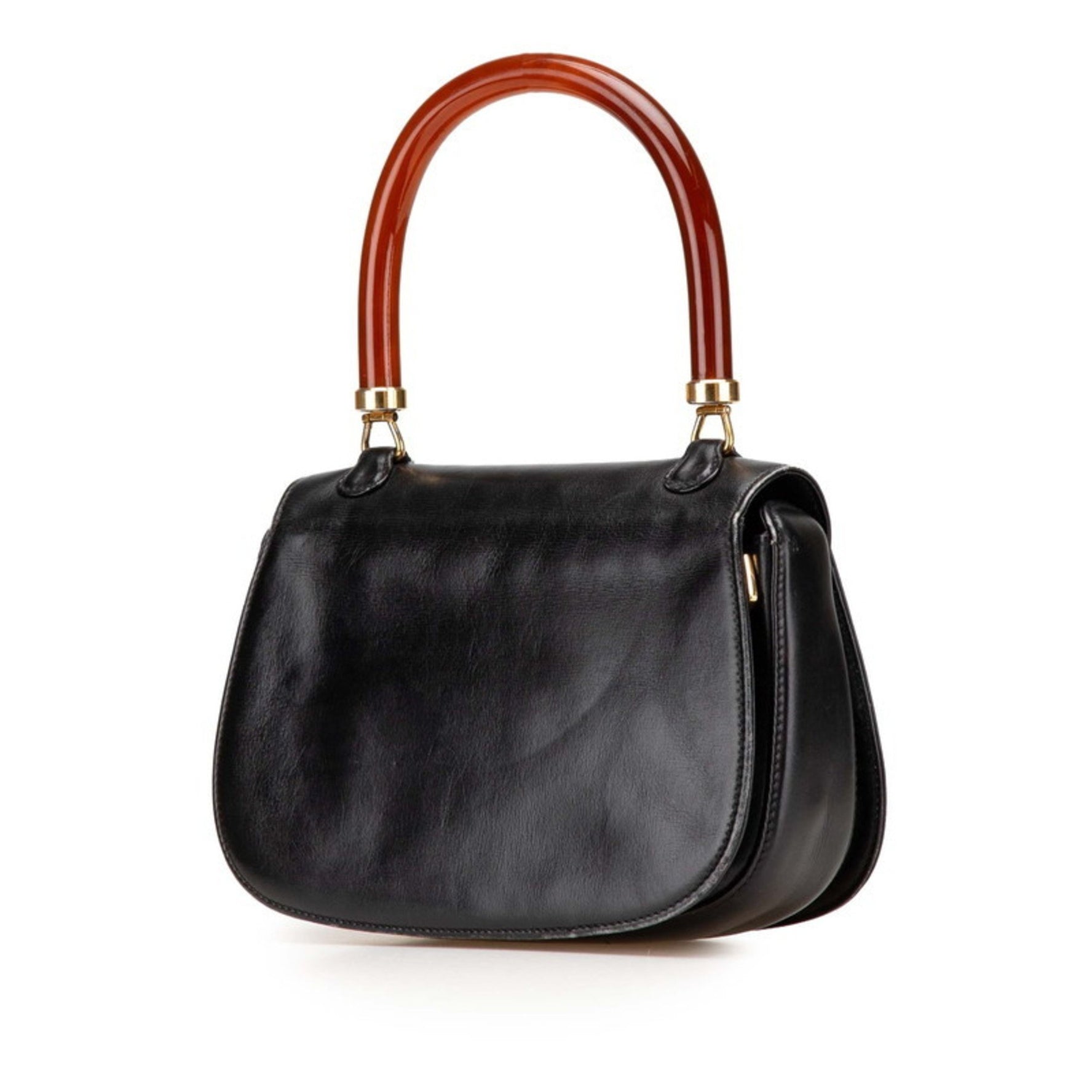 Gucci handbag 000 46 0103 black brown leather plastic