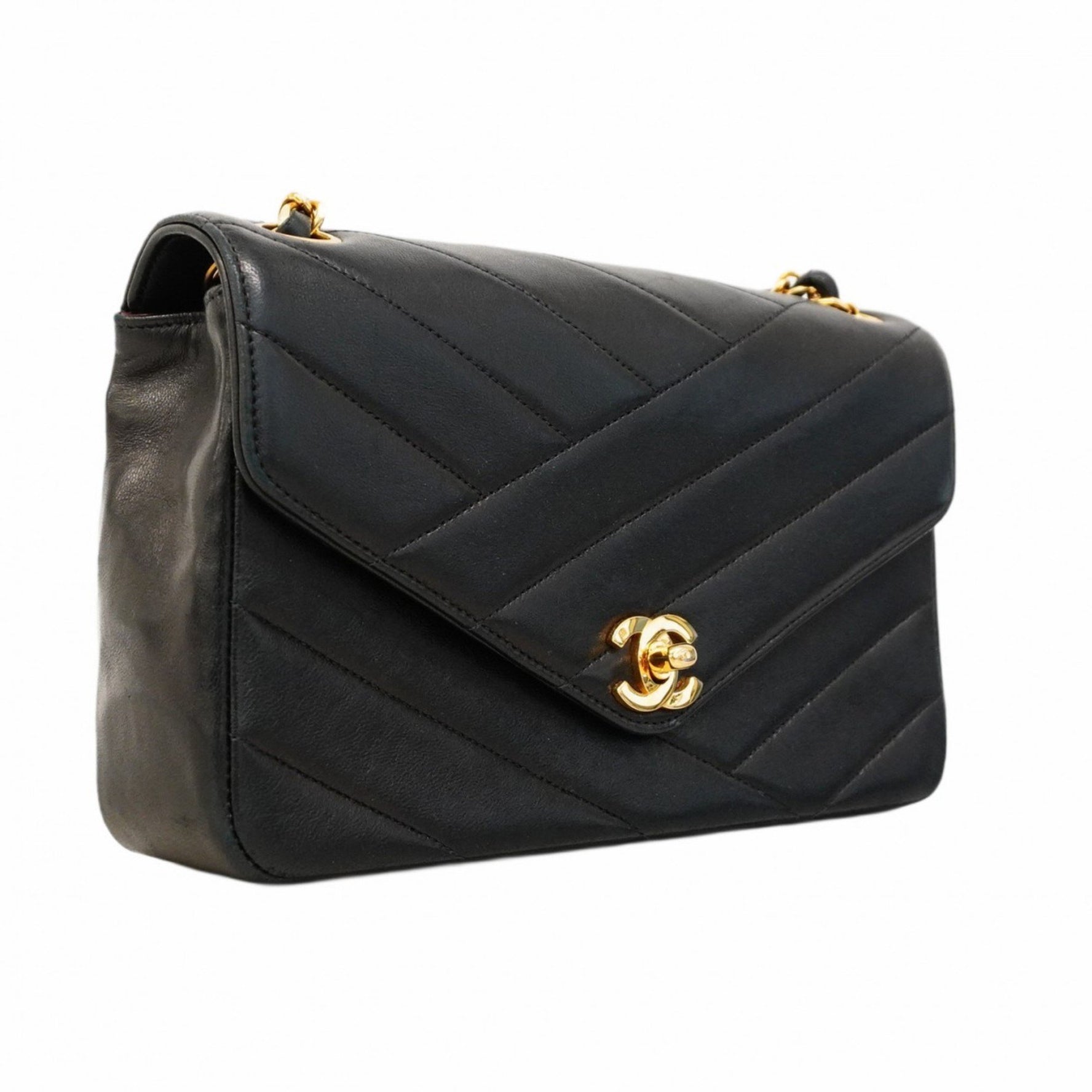 Chanel Shoulder Bag W Chain Lambskin