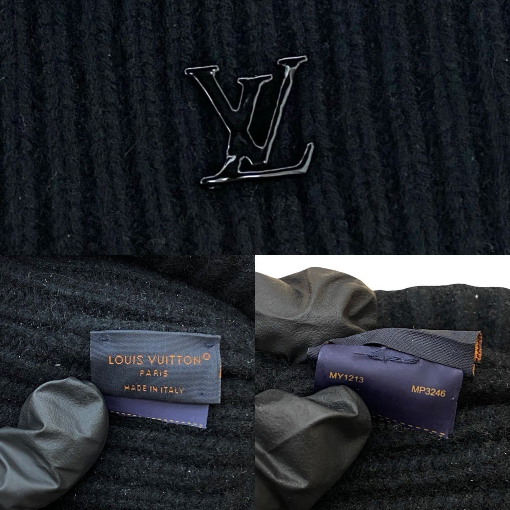 LOUIS VUITTON LV Ahead 1.1 Cashmere Rib Knit Cap Beanie Hat