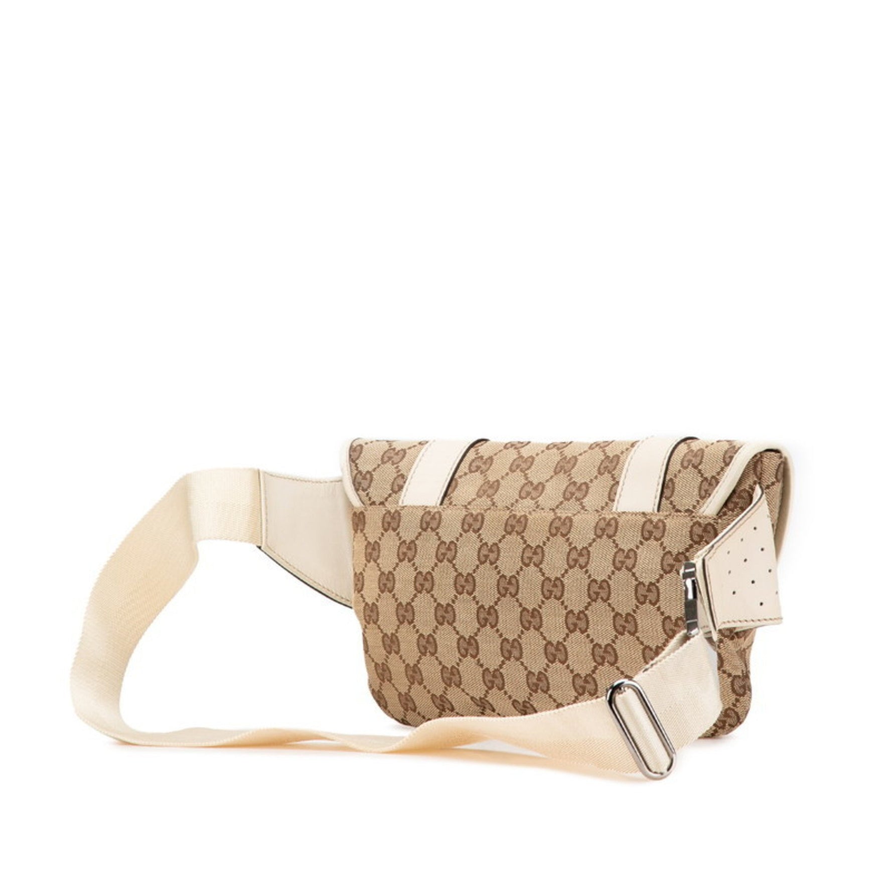 Gucci GG Canvas Waist Bag/Body Bag Beige/White Canvas/Leather Women's GUCCI