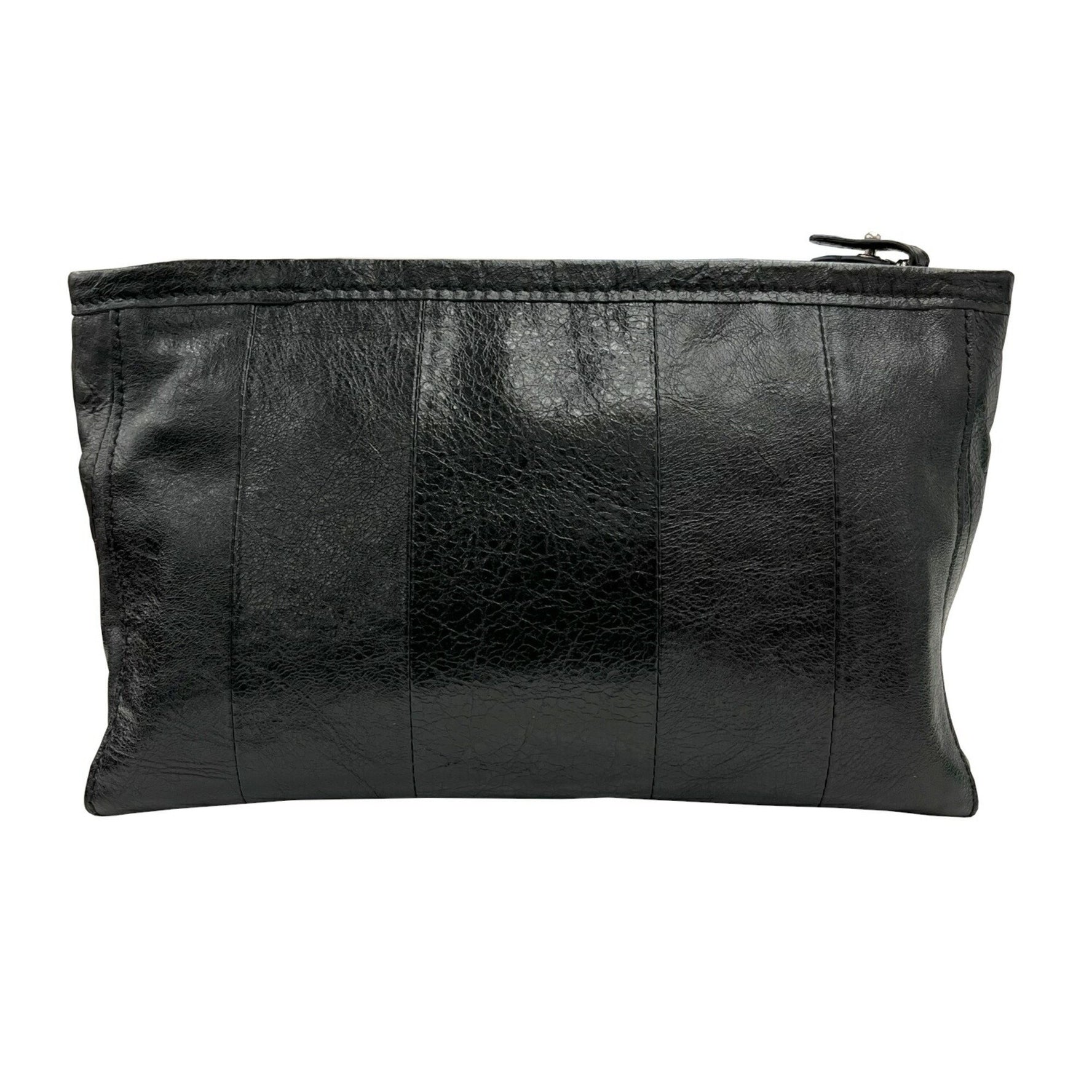 BALENCIAGA Clutch Bag/Second Bag in Black Leather for Men