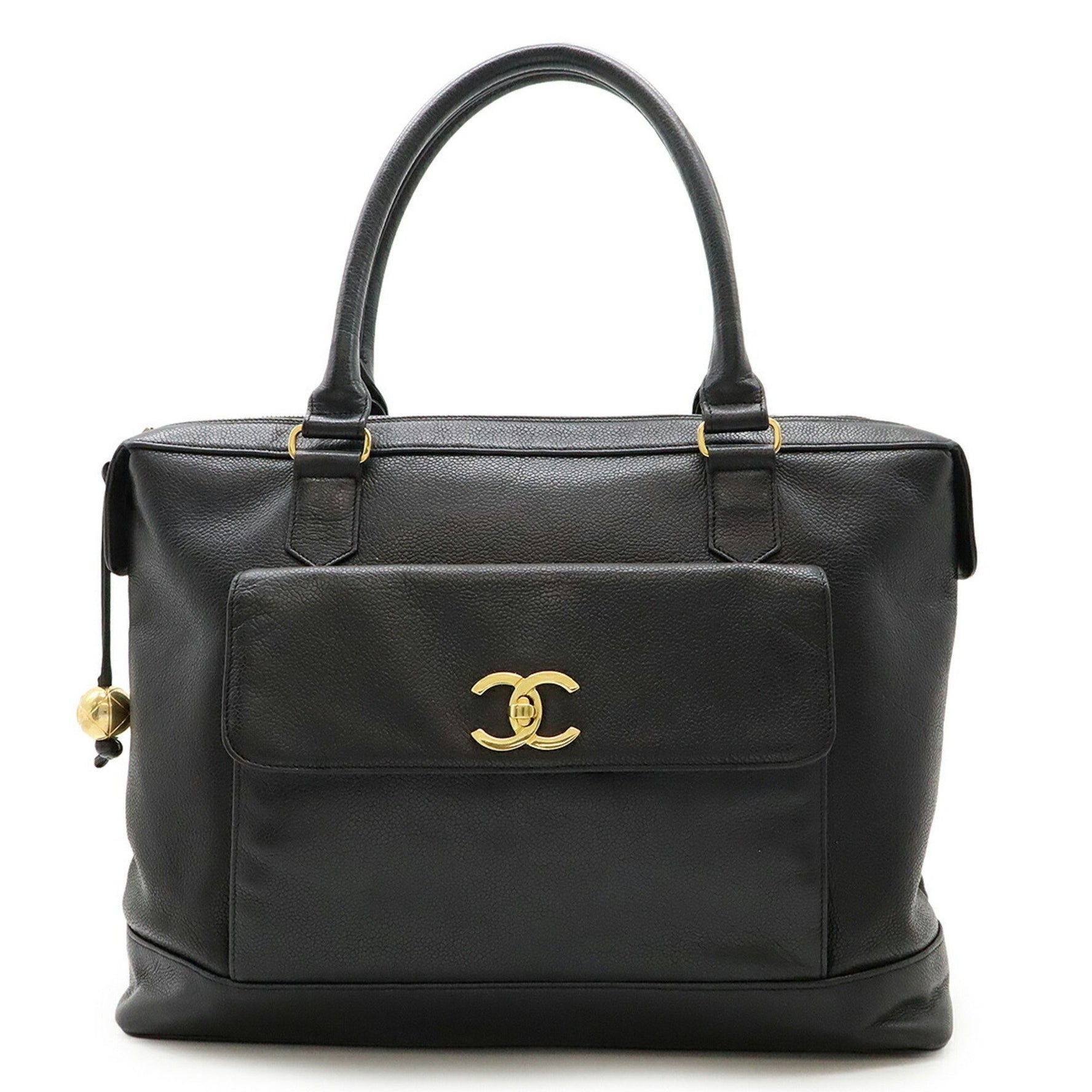 CHANEL Coco Ball Mark Tote Bag, Large Tote, Handbag, Caviar Leather