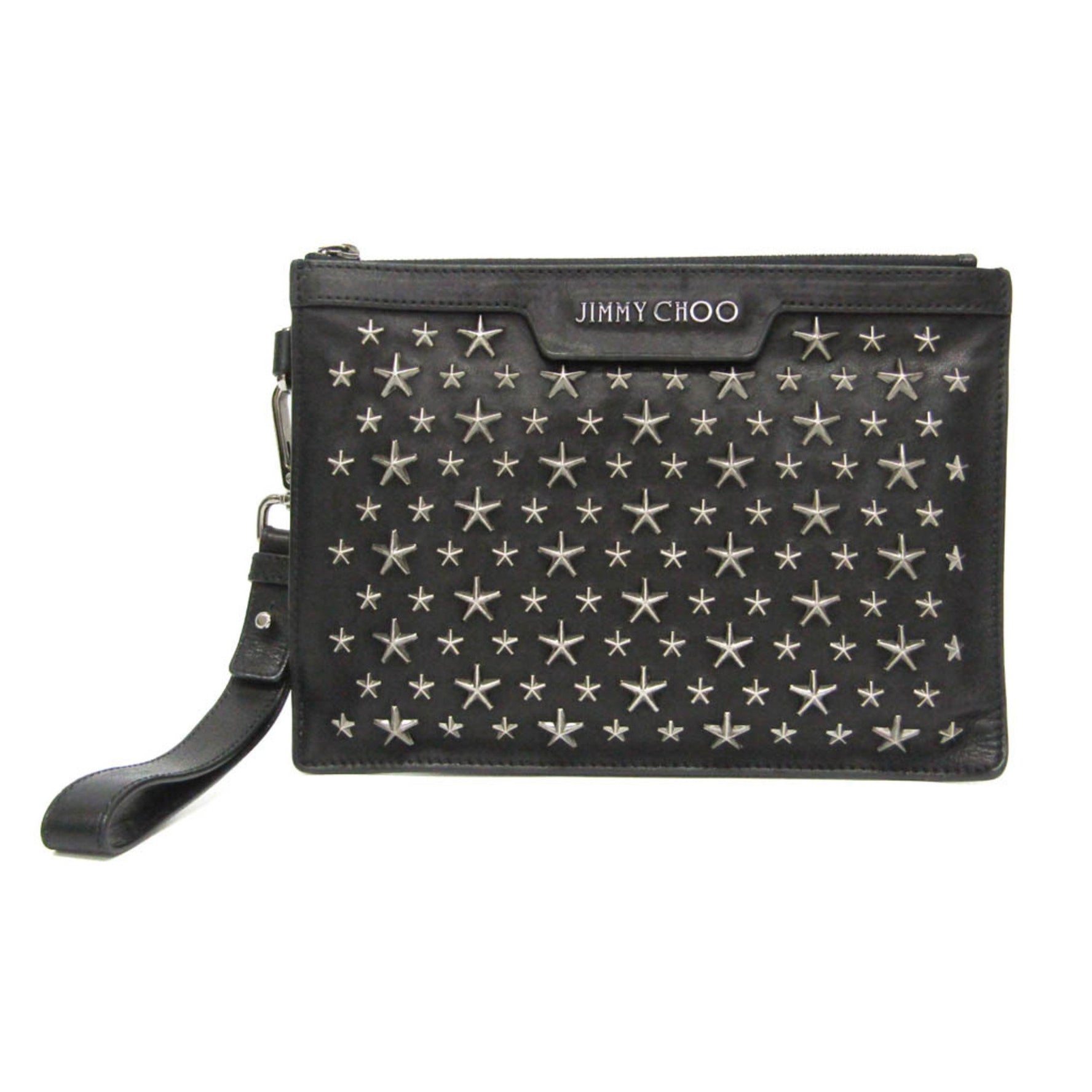 Jimmy Choo DEREK Men,Women Leather Studded Clutch Bag
