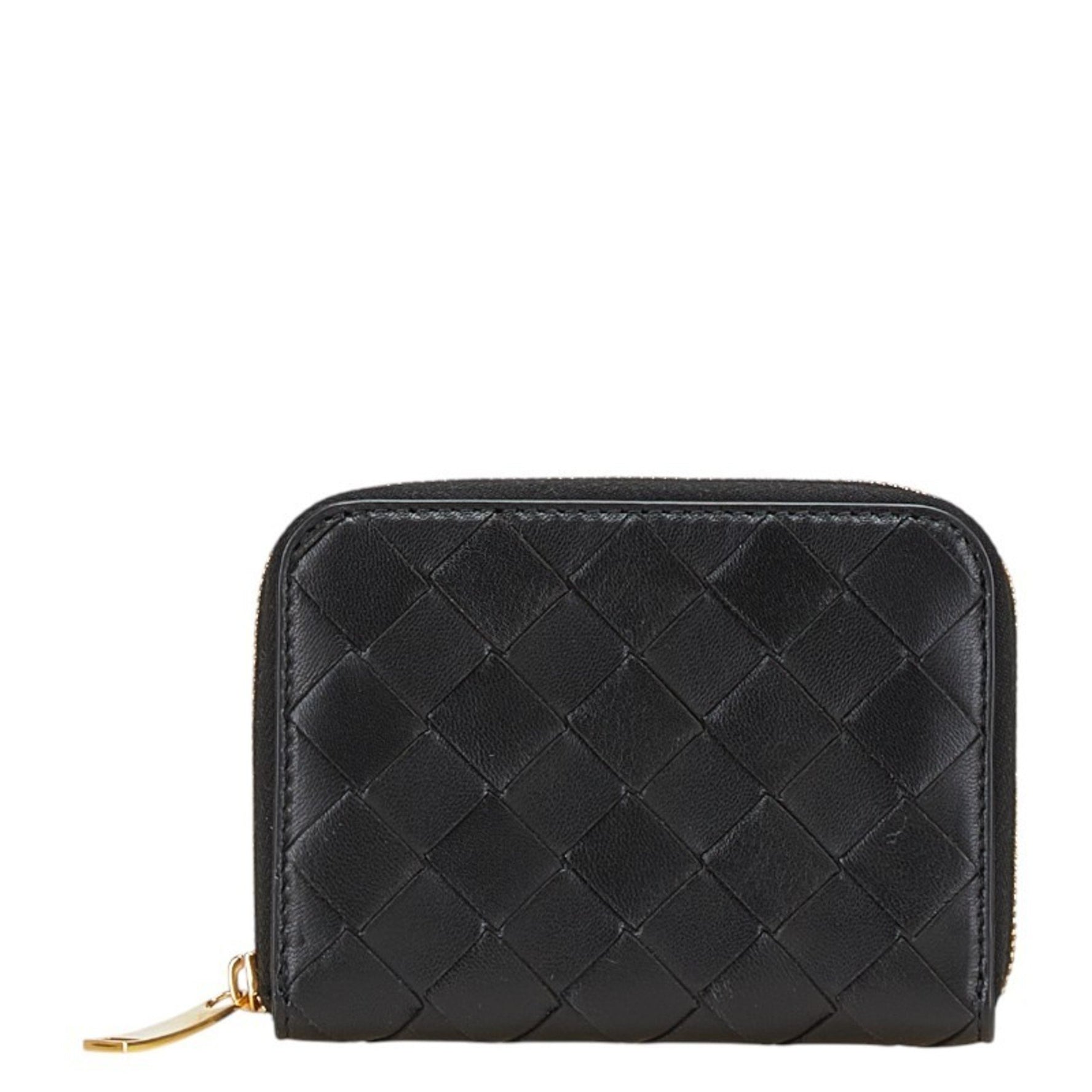Bottega Veneta Intrecciato Compact Wallet in Black Leather for Men