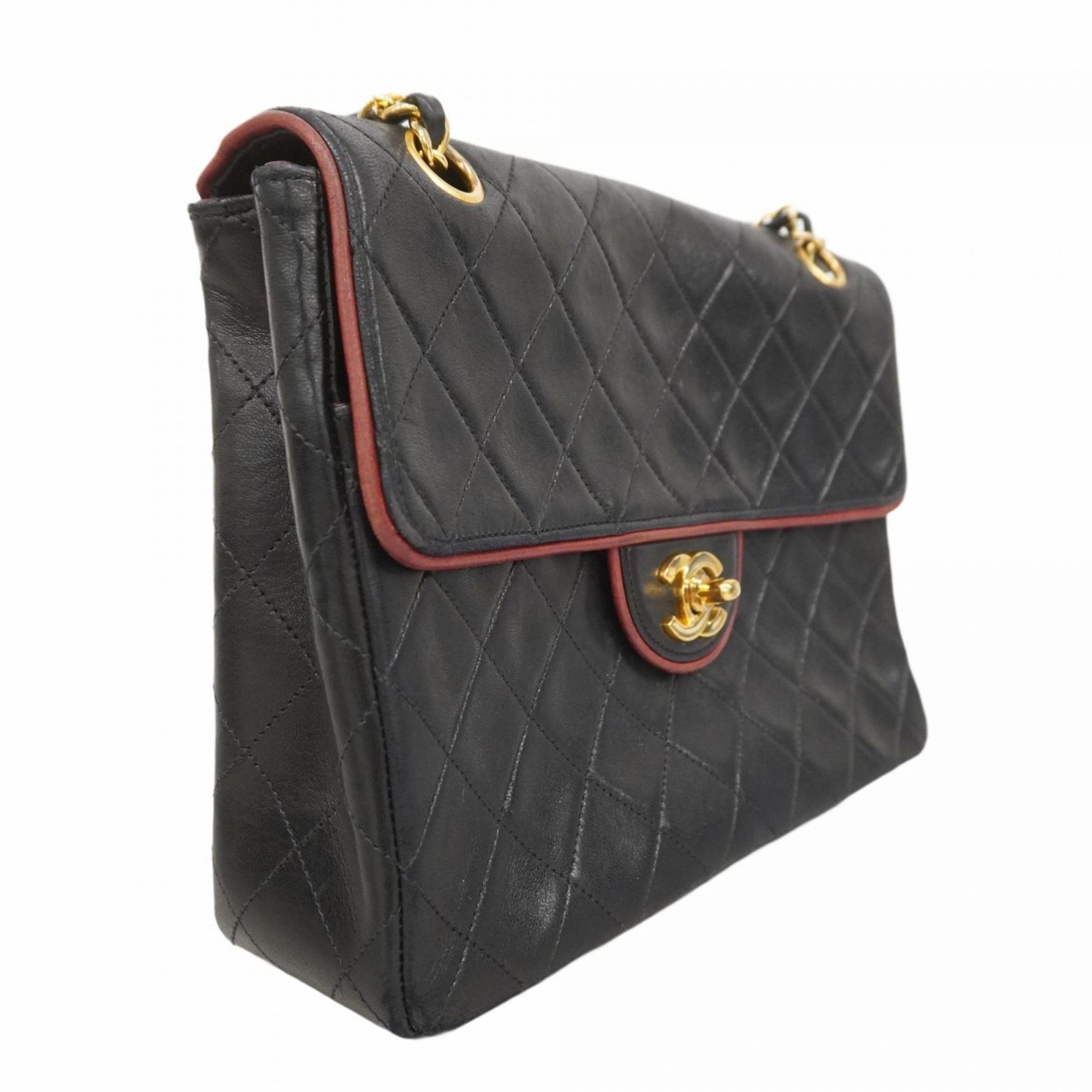 Chanel Shoulder Bag Matelasse W Chain Lambskin