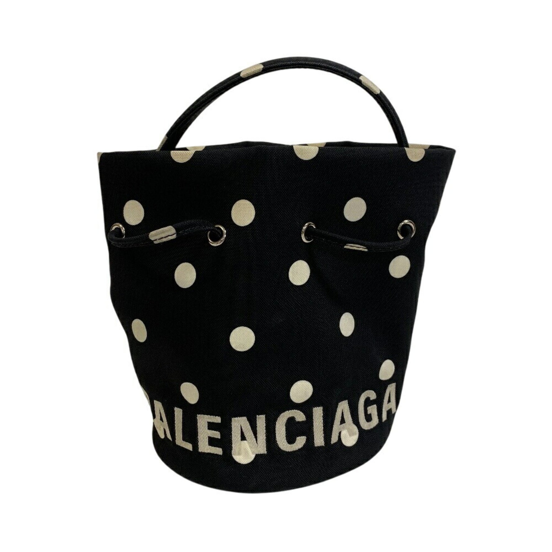 BALENCIAGA Wheel XS Drawstring Bucket Shoulder Bag in Black