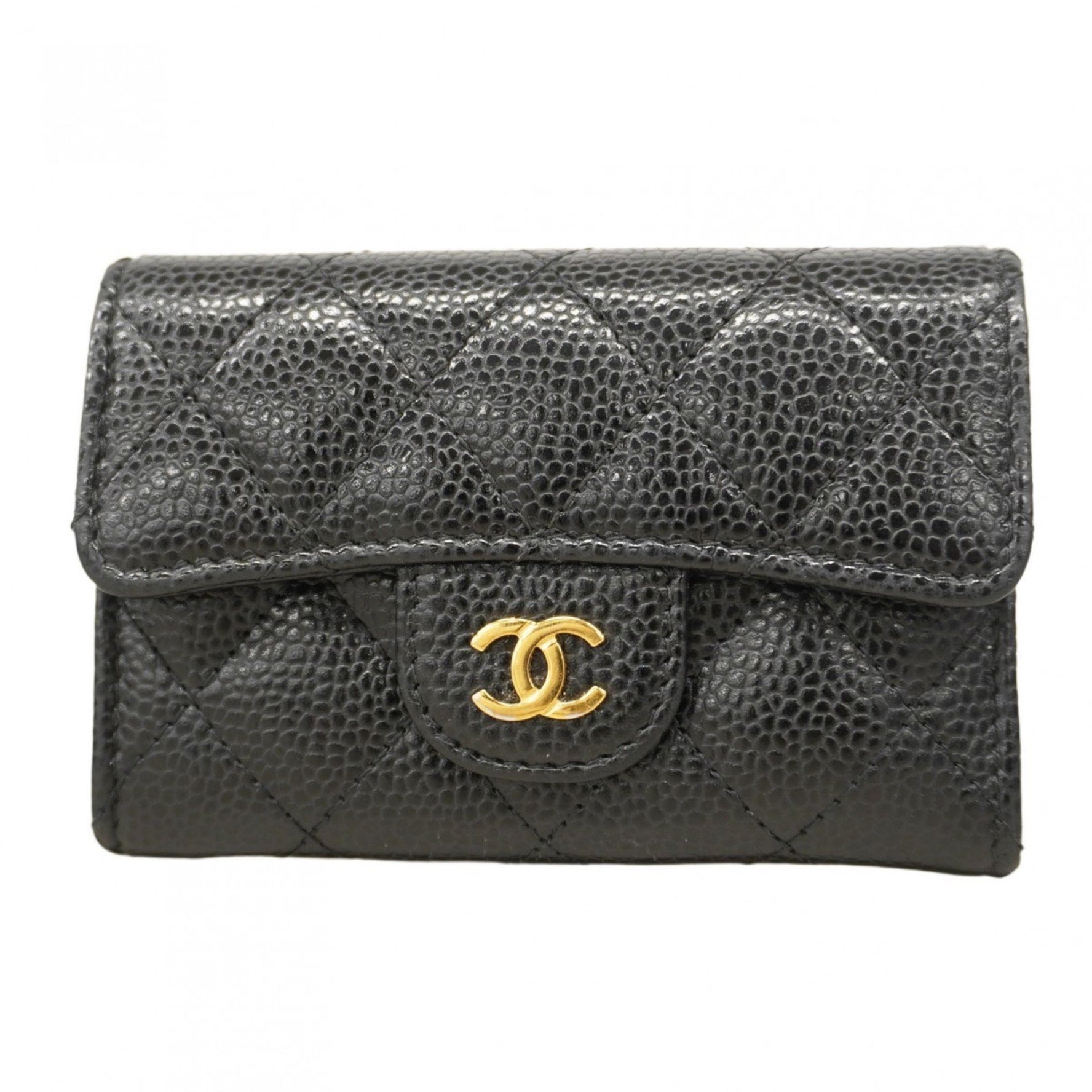 Chanel Matelasse Business Card Case in Caviar Leather
